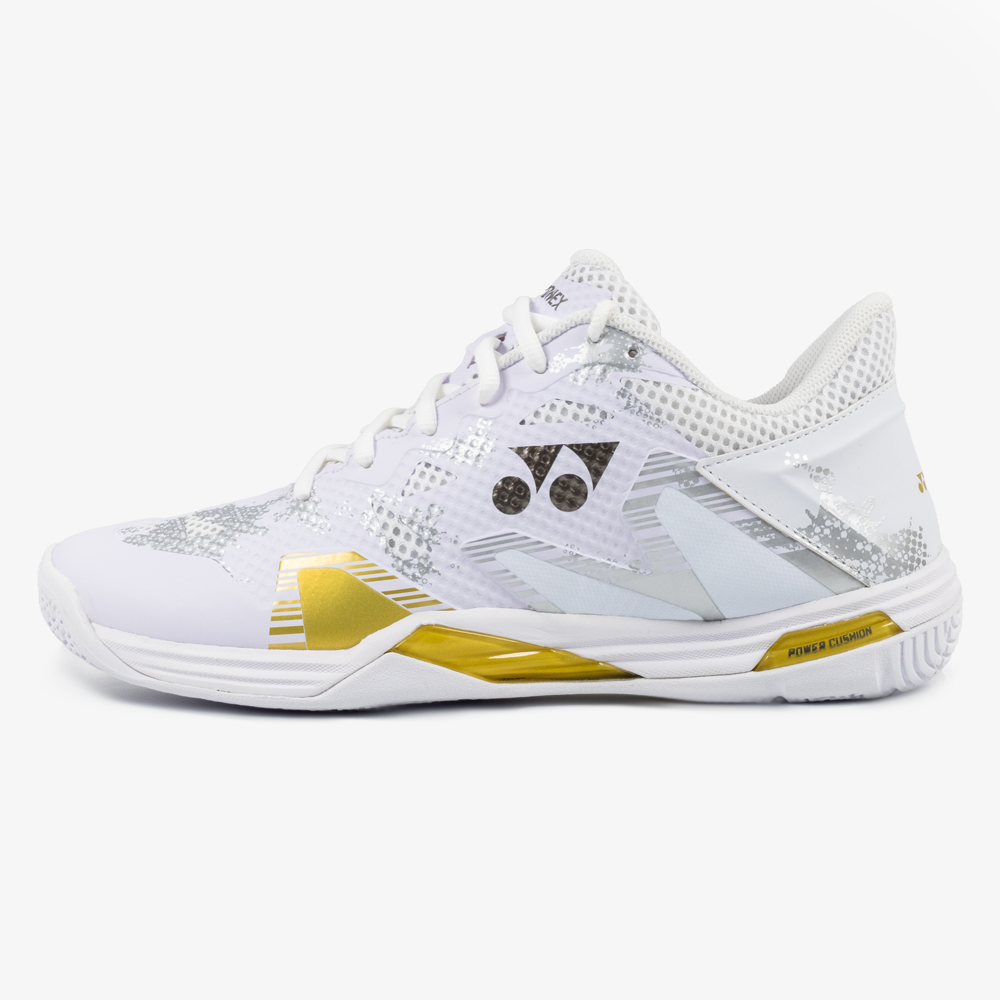 Yonex Eclipsion Z3 Men's Badminton Shoes - White/Gold - Lightweight & Breathable for Court Sports - Perfect for Badminton, Tennis & Indoor Games