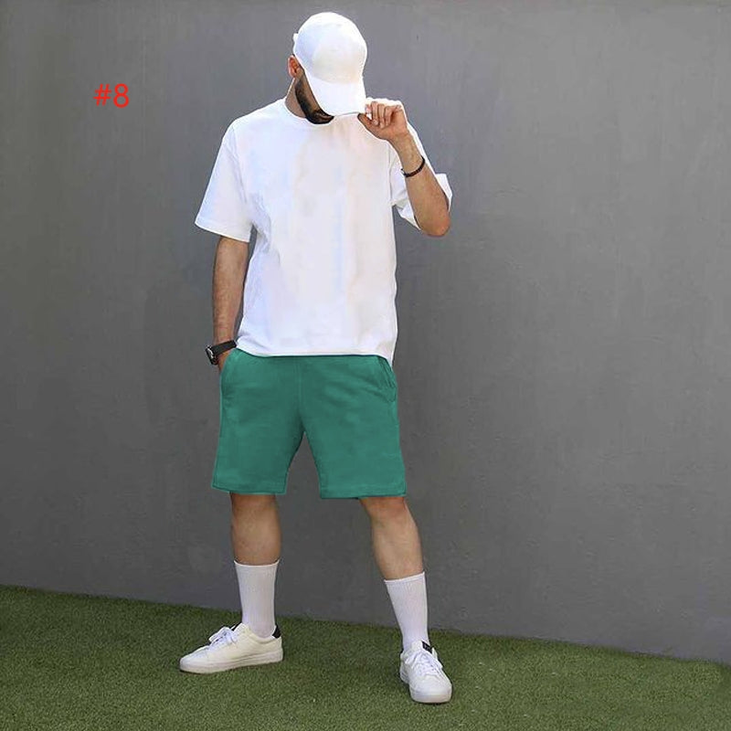 Men's Casual Short Sleeve T-Shirt and Shorts Set - Comfortable Summer Outfit for Beach, Gym, and Everyday Wear