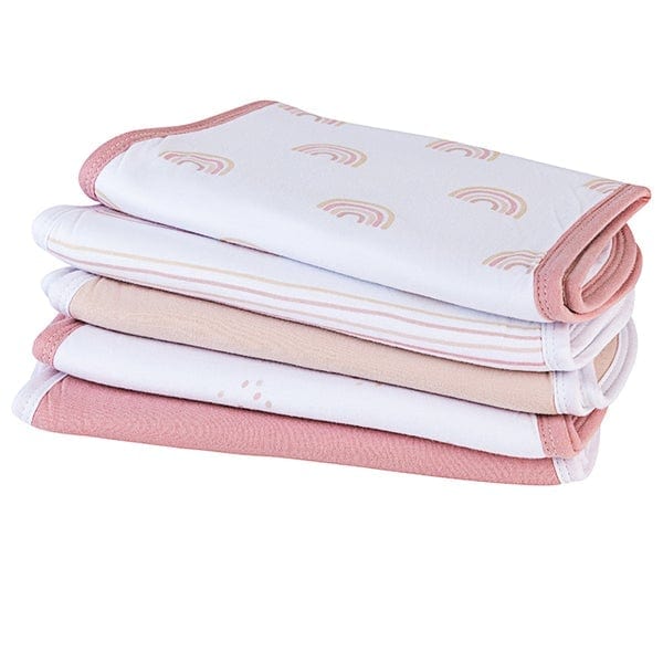 Elys & Co 5 Pack Ultra Absorbent Burp Cloths for Babies - Soft & Gentle Newborn Essentials for Feeding, Spit-Up & Mess-Free Parenting
