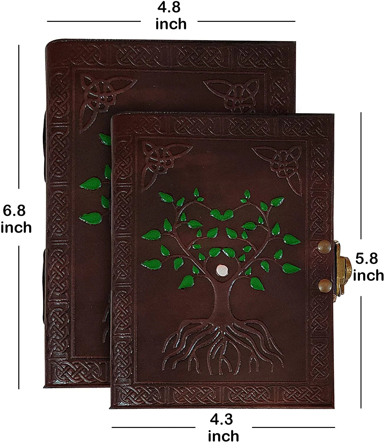 Hand Painted Tree of Life Leather Journal - Travel Diary Notebook for Women & Men, Large Size - Perfect for Writing, Sketching & Gift Giving