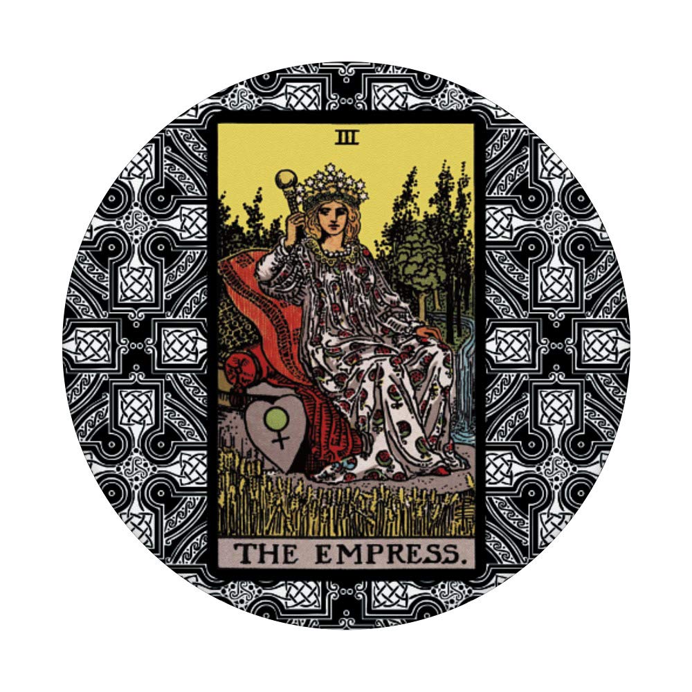 Empress Celtic Cross Tarot Card PopSockets PopGrip - Swappable Phone & Tablet Grip for Tarot Readers | Perfect for Divination, Meditation & Spiritual Practices