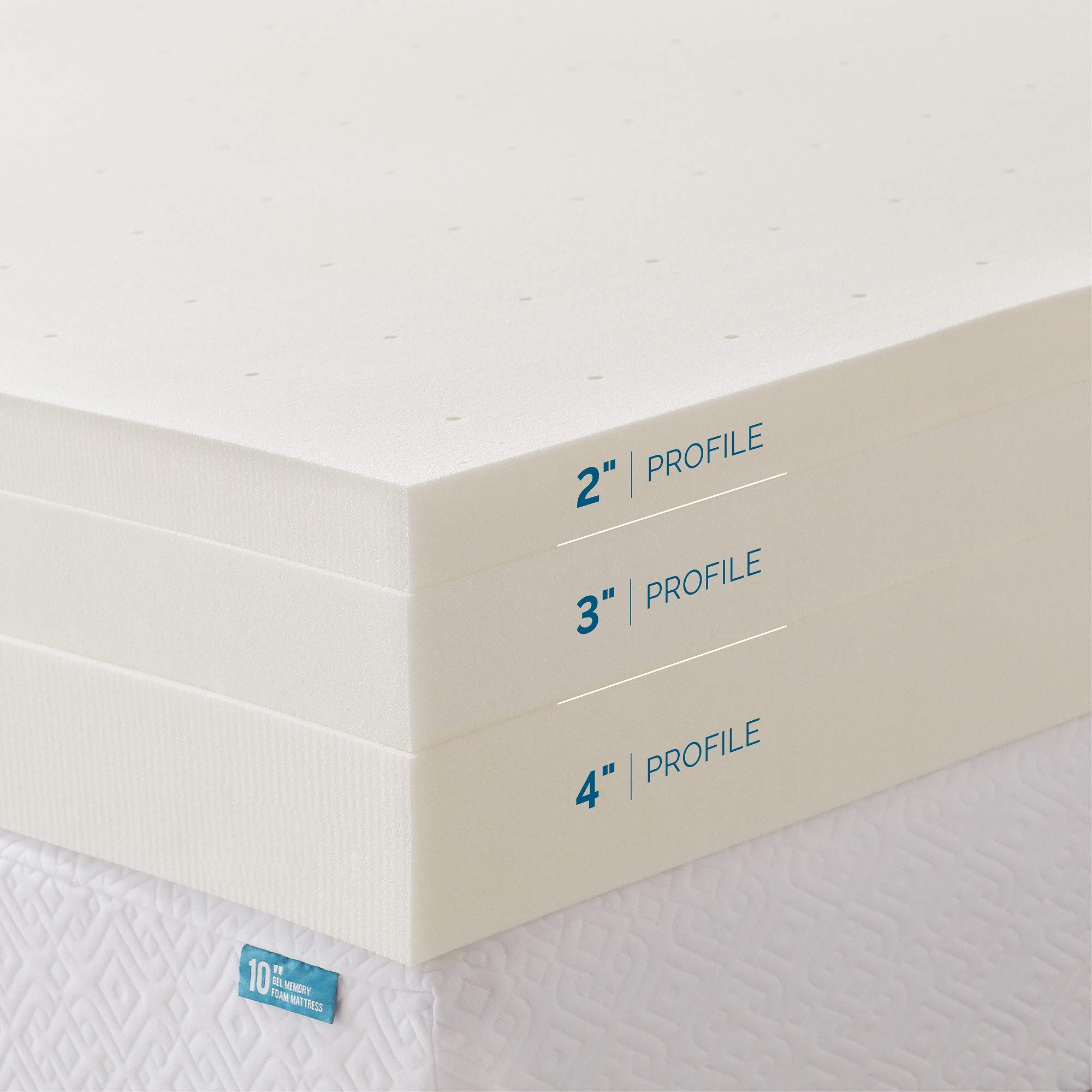 LUCID 4 Inch Ventilated Memory Foam Mattress Topper for Queen Size Bed - Cooling Gel Infused, Pressure Relief & Comfort Support - 3 Year Warranty - Ivory - Perfect for Hot Sleepers & Back Pain Relief