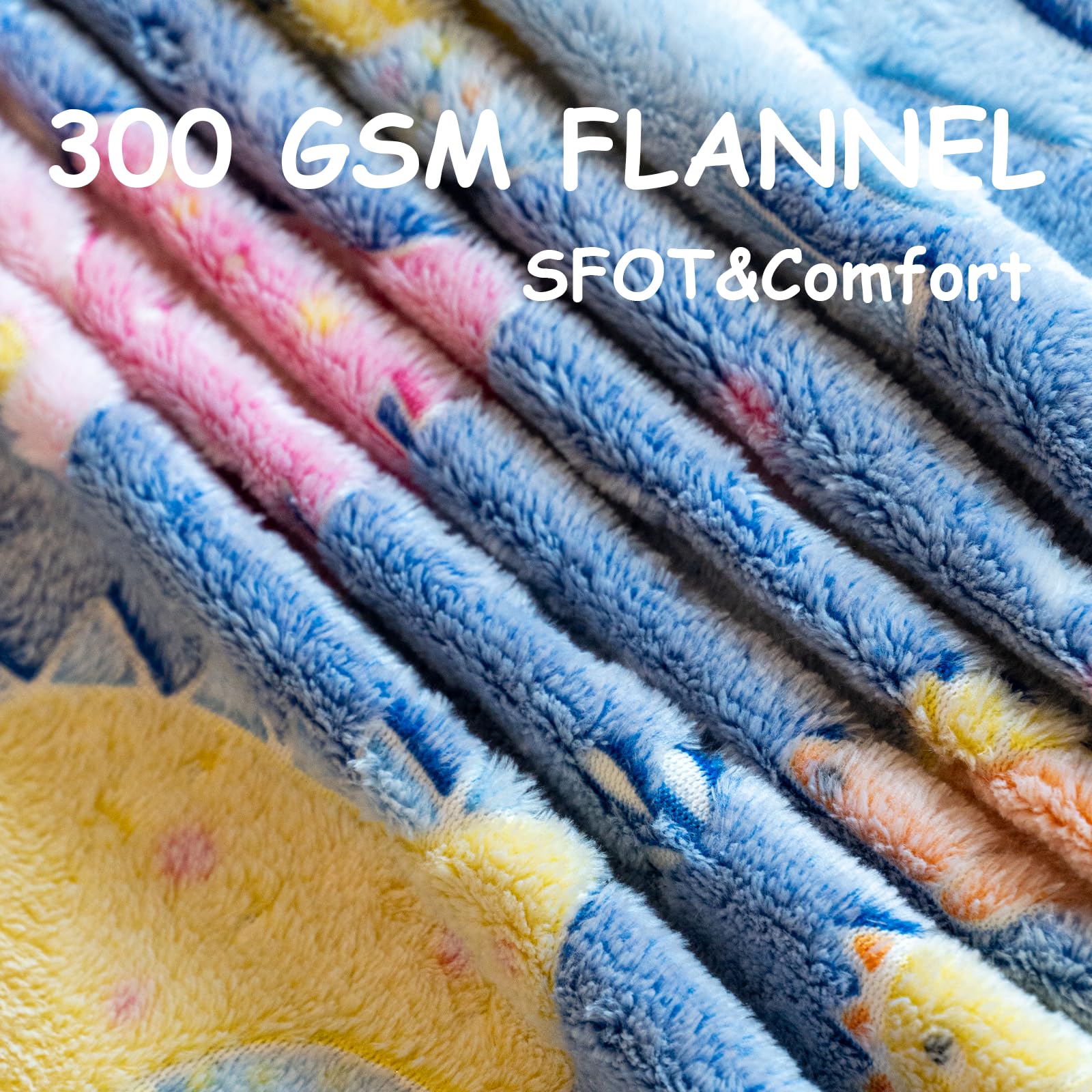 Glow in The Dark Dinosaur Blanket - Super Soft Fluffy Kids Blanket 50x60 Inches - Warm Cozy Throw Blanket for Boys, Girls & Toddlers - Perfect Gift for Birthday, Christmas & Sleepovers