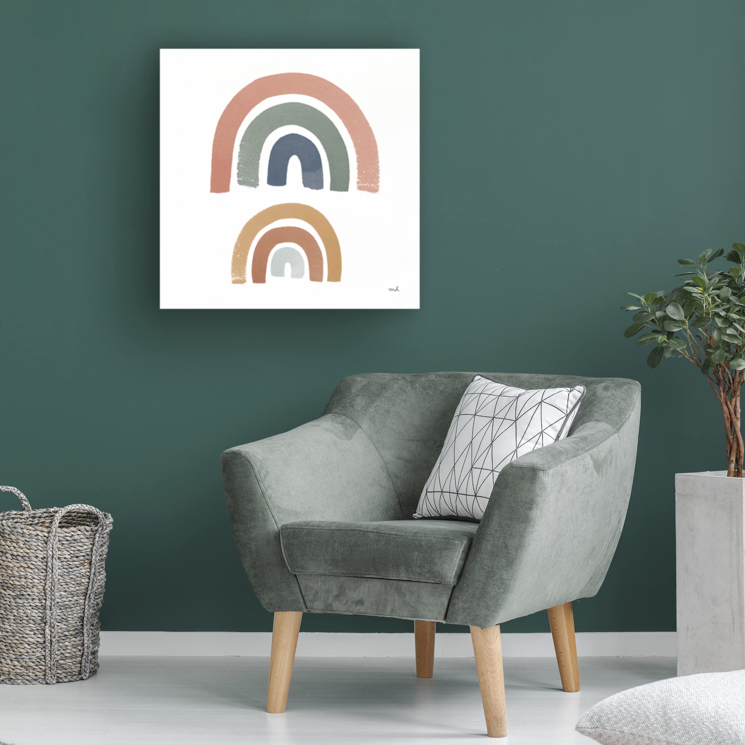 Floral Hand II Canvas Art Print by Farida Zaman - Modern Botanical Wall Decor for Living Room, Bedroom & Office - Handmade Floral Painting for Home & Office Decoration