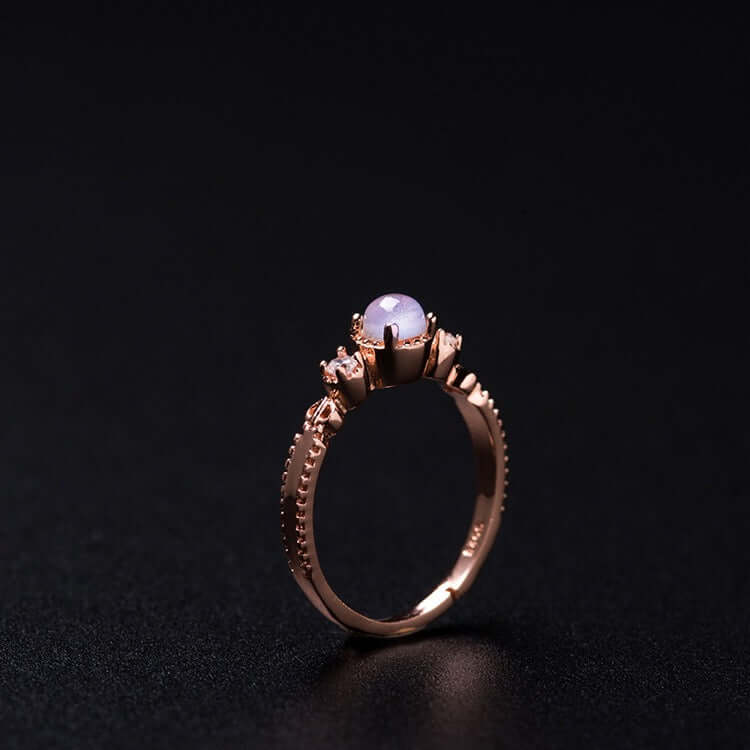 18K Gold Sterling Silver Moonstone Gemstone Ring for Women – Elegant Handmade Jewelry for Engagement, Wedding & Special Occasions | FME R242