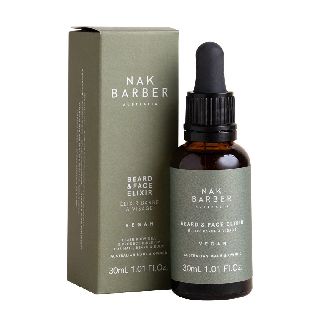 NAK Beard & Face Elixir Oil - 30ml Natural Growth & Grooming Serum for Men - Perfect for Daily Beard Care & Skin Hydration