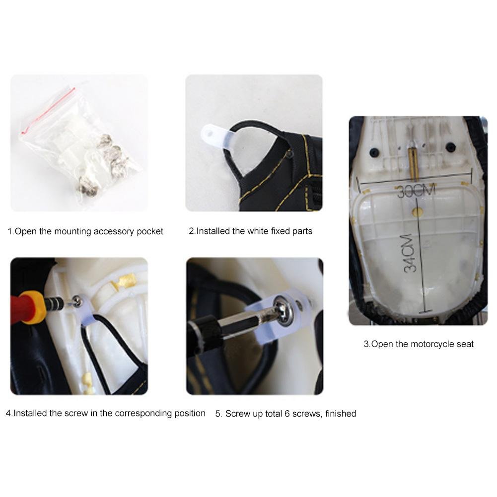 KIMISS Motorcycle Under Seat Bag - PU Leather Storage Pouch for Scooters & Bikes - Perfect for Road Trips & Daily Commute
