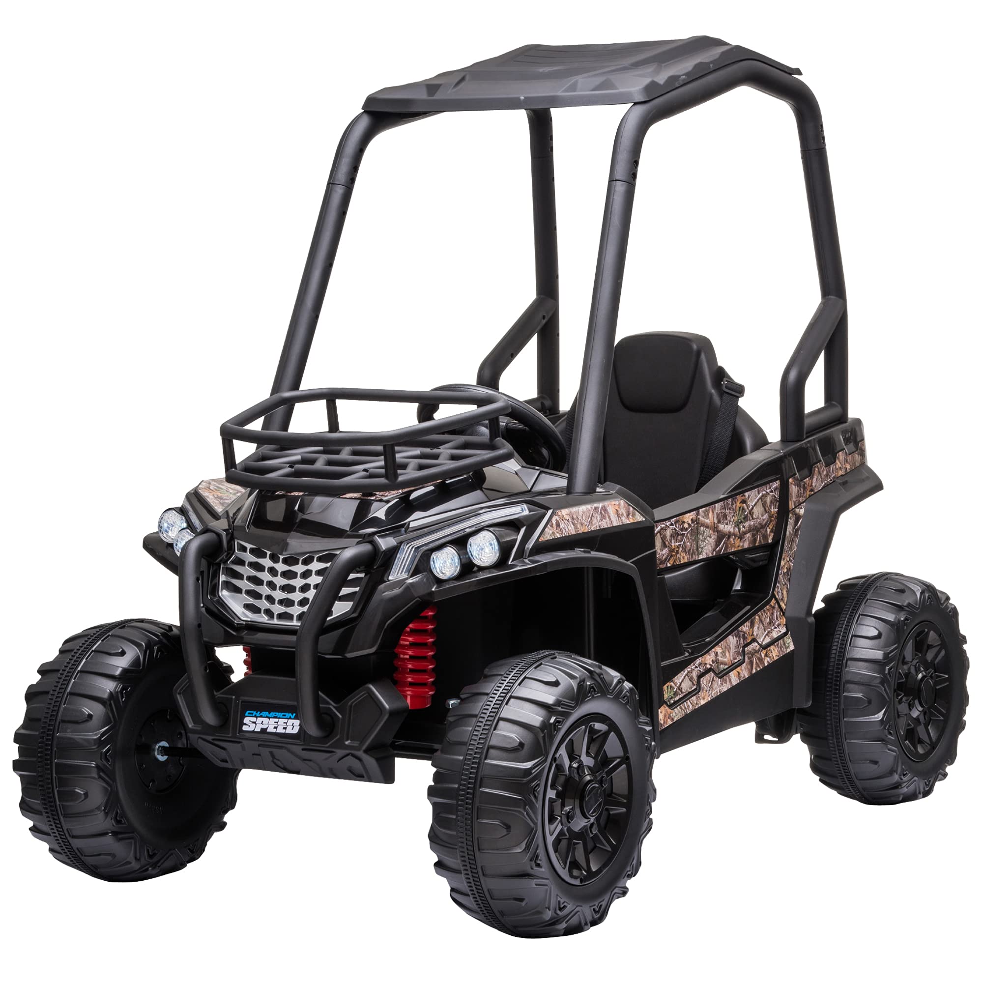 12V Kids Electric UTV Ride-On Car - Battery Powered Toy Vehicle with Music, Lights, MP3/USB, Suspension & Parent Remote Control - Off-Road Adventure Gift for Boys & Girls (Camo) - Perfect for Backyard Play, Birthday Presents & Outdoor Family Fun