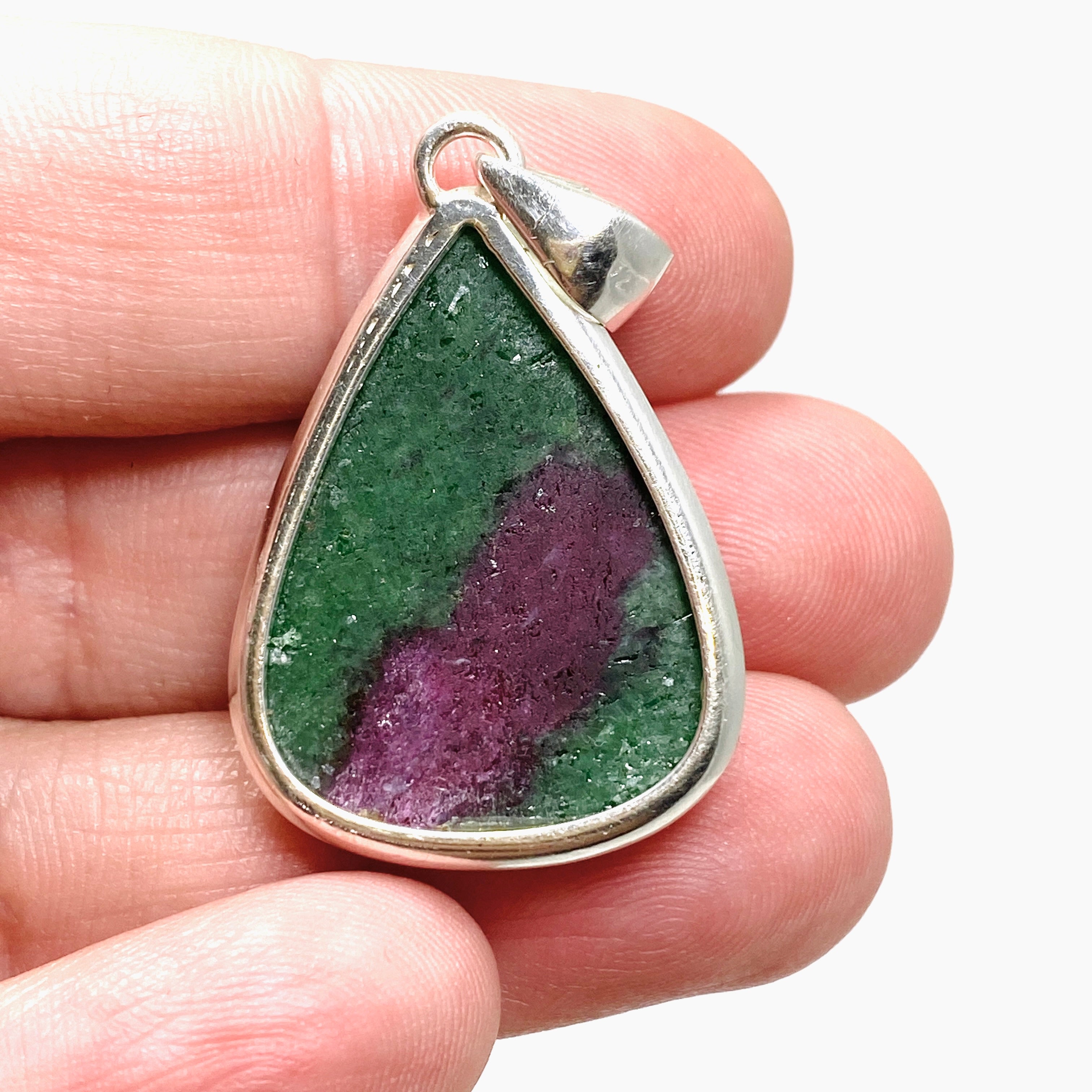 Natural Ruby Zoisite Teardrop Cabochon Pendant - 10mm Healing Crystal Jewelry for Meditation & Energy Work | Handmade Gemstone Necklace for Spiritual Healing & Chakra Balancing