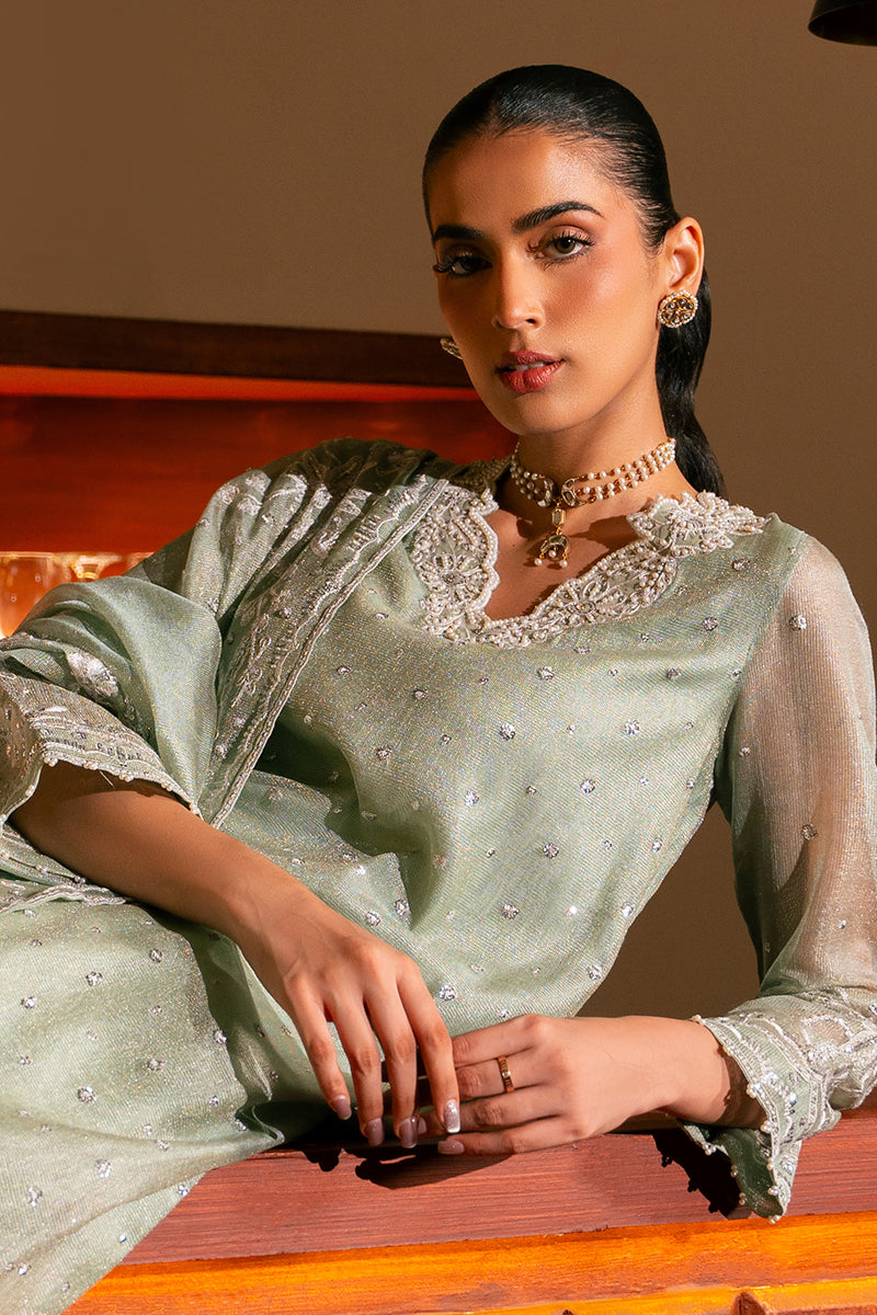 MINTY MEADOW 2-Piece Women's Ethnic Outfit Set - Embroidered Shirt & Dupatta Scarf for Festivals, Weddings & Special Occasions