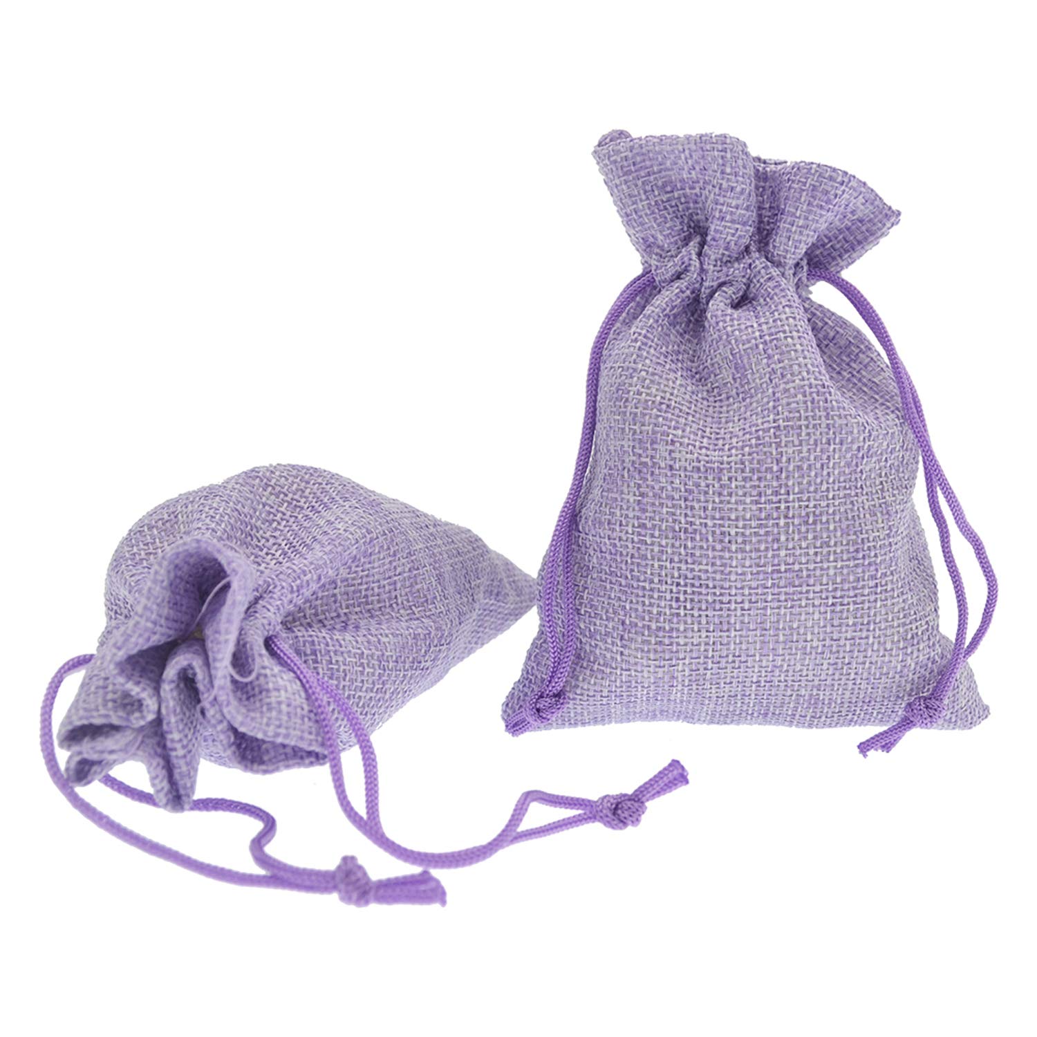 20pcs 5x7 Inch Light Purple Burlap Drawstring Bags - Natural Linen Favor Pouches for Wedding, Party, Christmas Gifts, Jewelry & Candy - Eco-Friendly Small Gift Sacks for DIY Crafts, Home Decor & Event Favors