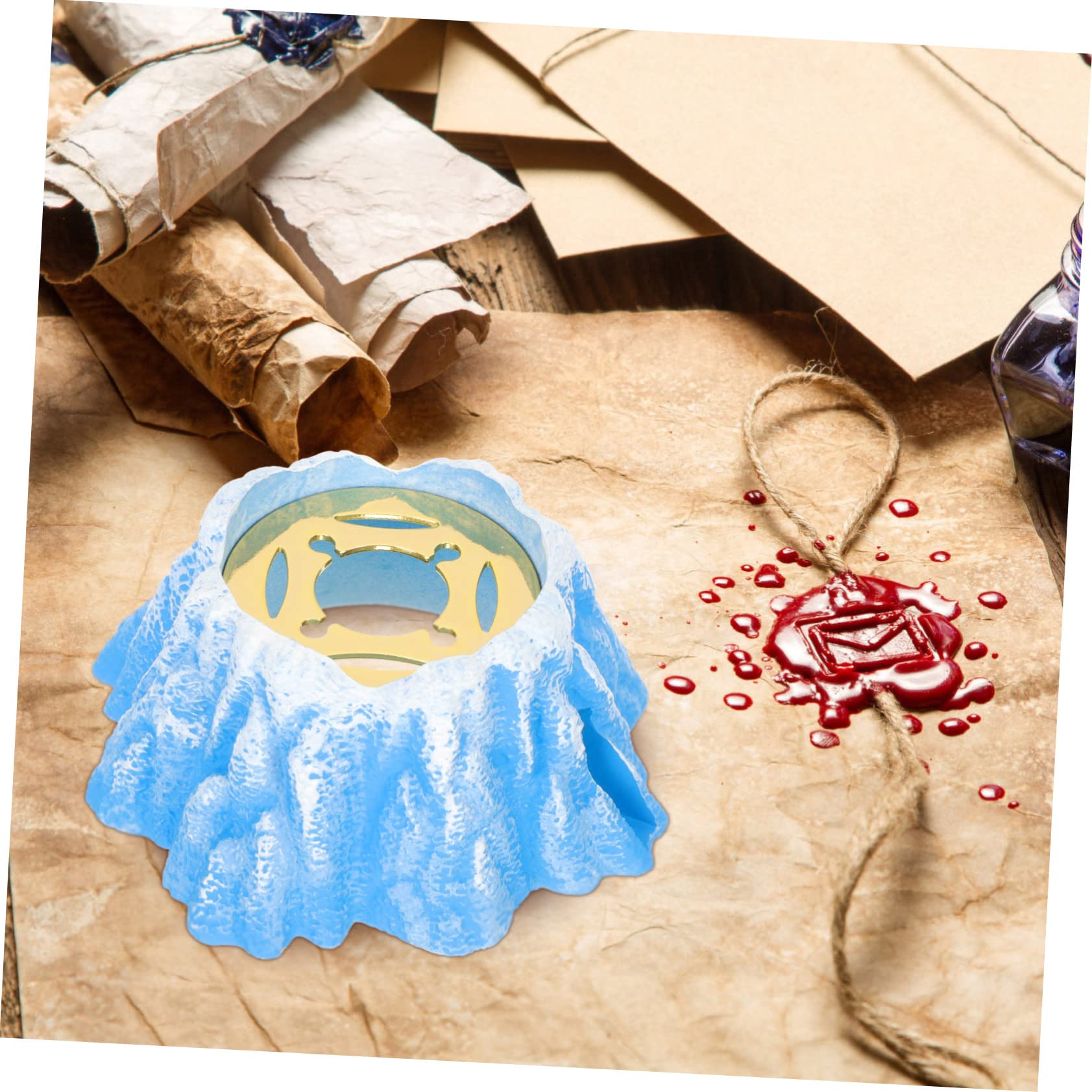 Premium Wax Seal Stamp Kit - Metal Sky-Blue Wax Melting Furnace with Stove for Sealing Wax & Candle Wax Melts | Perfect for Wedding Invitations, DIY Crafts, Vintage Letter Sealing & Gift Wrapping