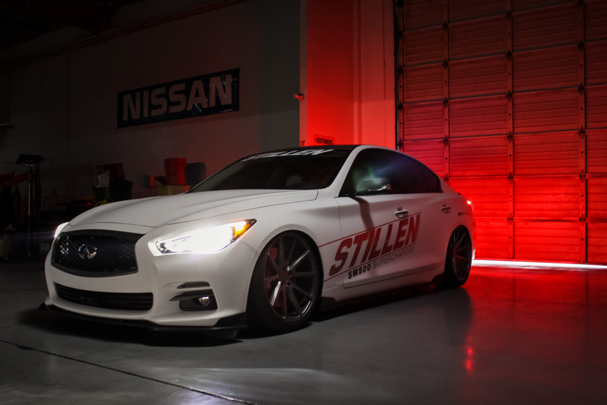 2014-2017 Infiniti Q50 Matte Black Side Skirts Body Kit - KB11228MB | Perfect for Car Customization & Styling Upgrades