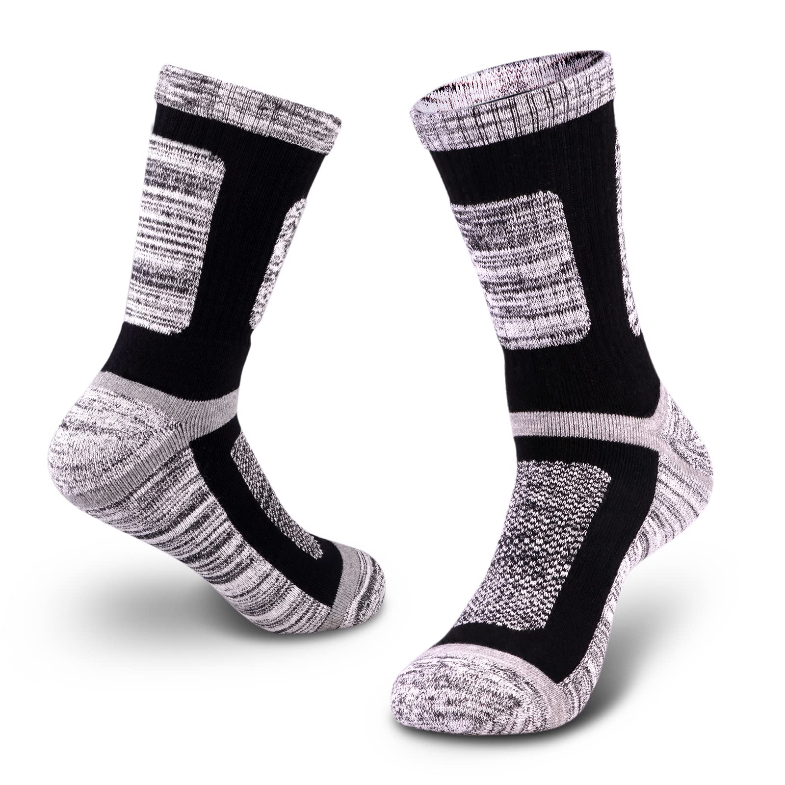 Women's Cushioned Hiking Socks - 5 Pairs Moisture Wicking Cotton Crew Socks for Everyday Work, Casual & Athletic Wear - Perfect for Outdoor Adventures, Gym & Daily Comfort