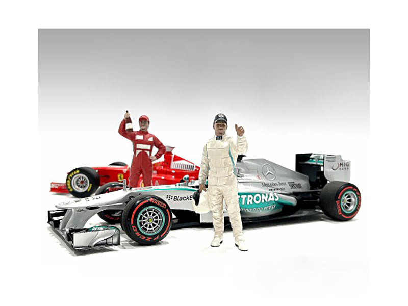 2000's Racing Legends Figures A & B - 1/18 Scale Model Car Collectible Set by American Diorama | Perfect for Diecast Displays, Racing Memorabilia Collections & Diorama Scenes