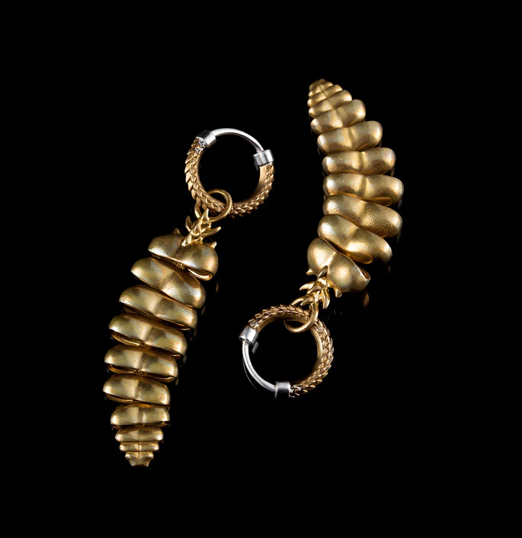 Handmade Brass Rattlesnake Tail Earrings for Women - Unique Bohemian Jewelry Gift - Perfect for Western, Cowgirl & Festival Outfits