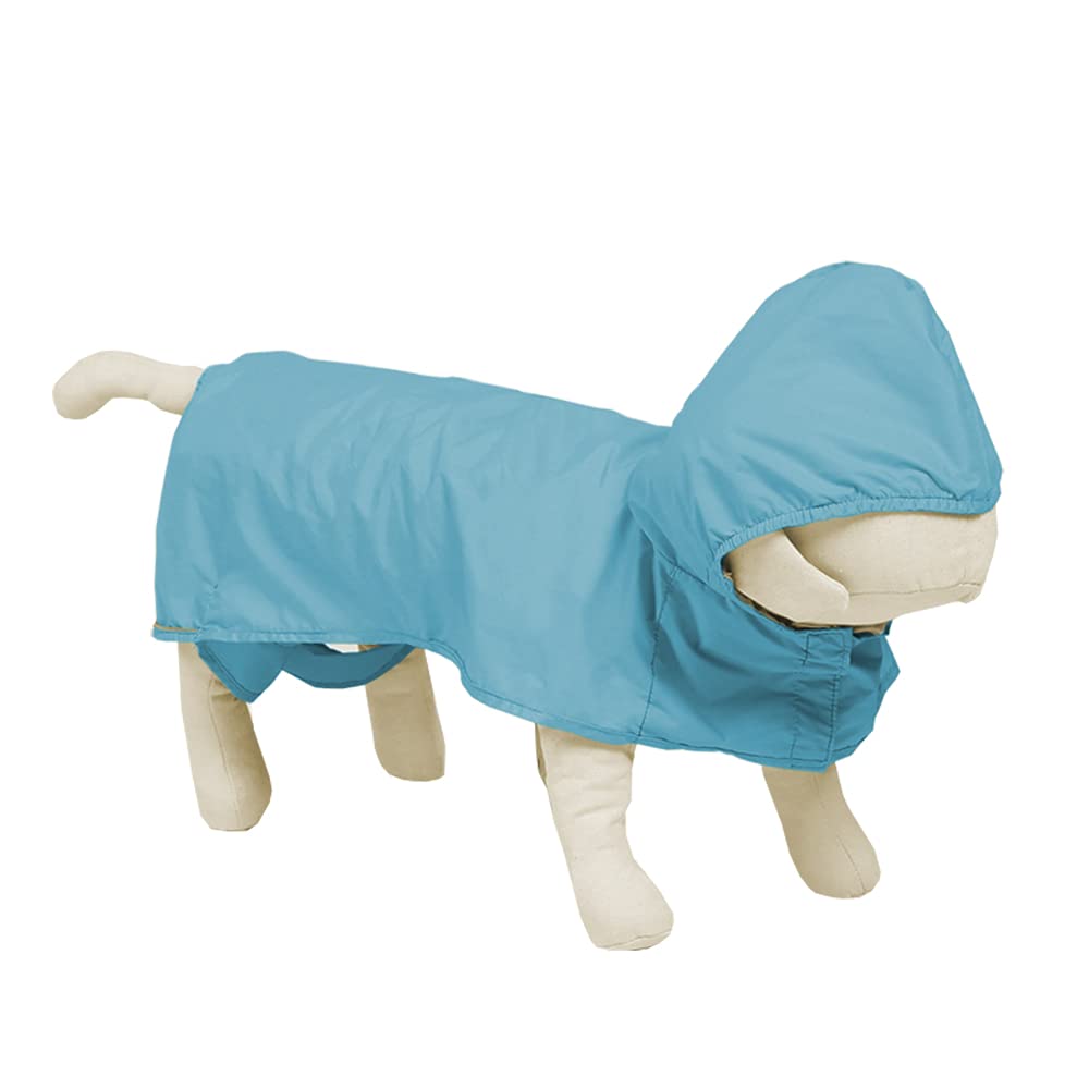 Waterproof Dog Raincoat with Hood for Medium Dogs - Lightweight Ripstop Fabric, 3M Reflective Strips & Harness Hole - Dachshund/Weiner Dog Rain Poncho (Medium, Peacock Blue) - Perfect for Outdoor Walks, Hiking & Rainy Day Adventures