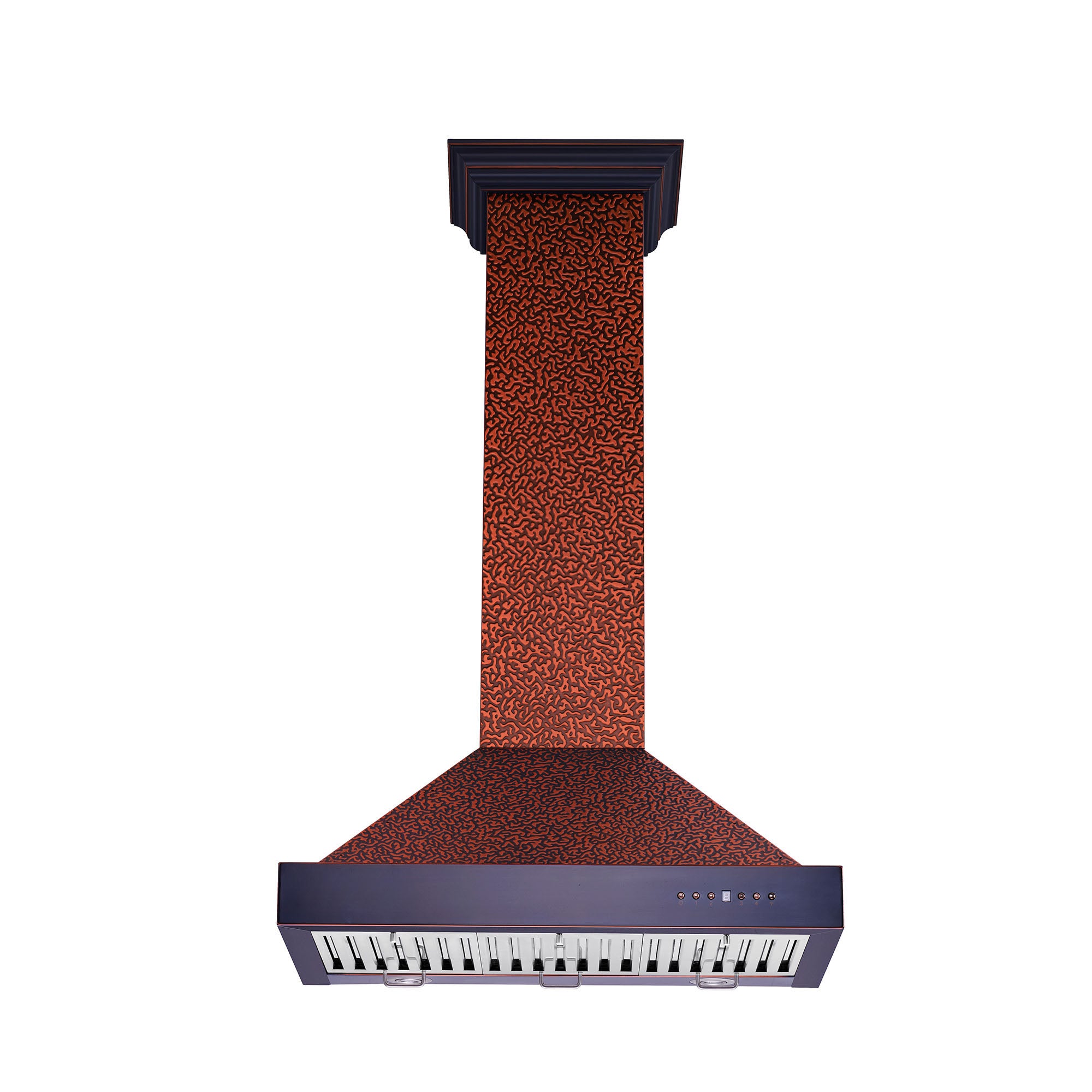 ZLINE Designer Series Wall Mount Range Hood - Embossed Copper Finish, 30/36 Inch Size Options (KB2 EBXXX) | Professional Kitchen Ventilation for Modern Homes