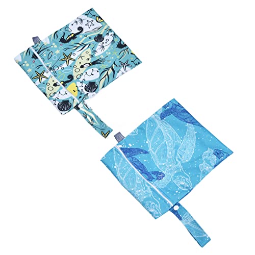 Waterproof Wet Dry Bags 2-Pack - Reusable Washable Gym Yoga Beach Bag for Swimsuits, Towels & Clothes | Perfect for Pool, Travel & Sports Activities