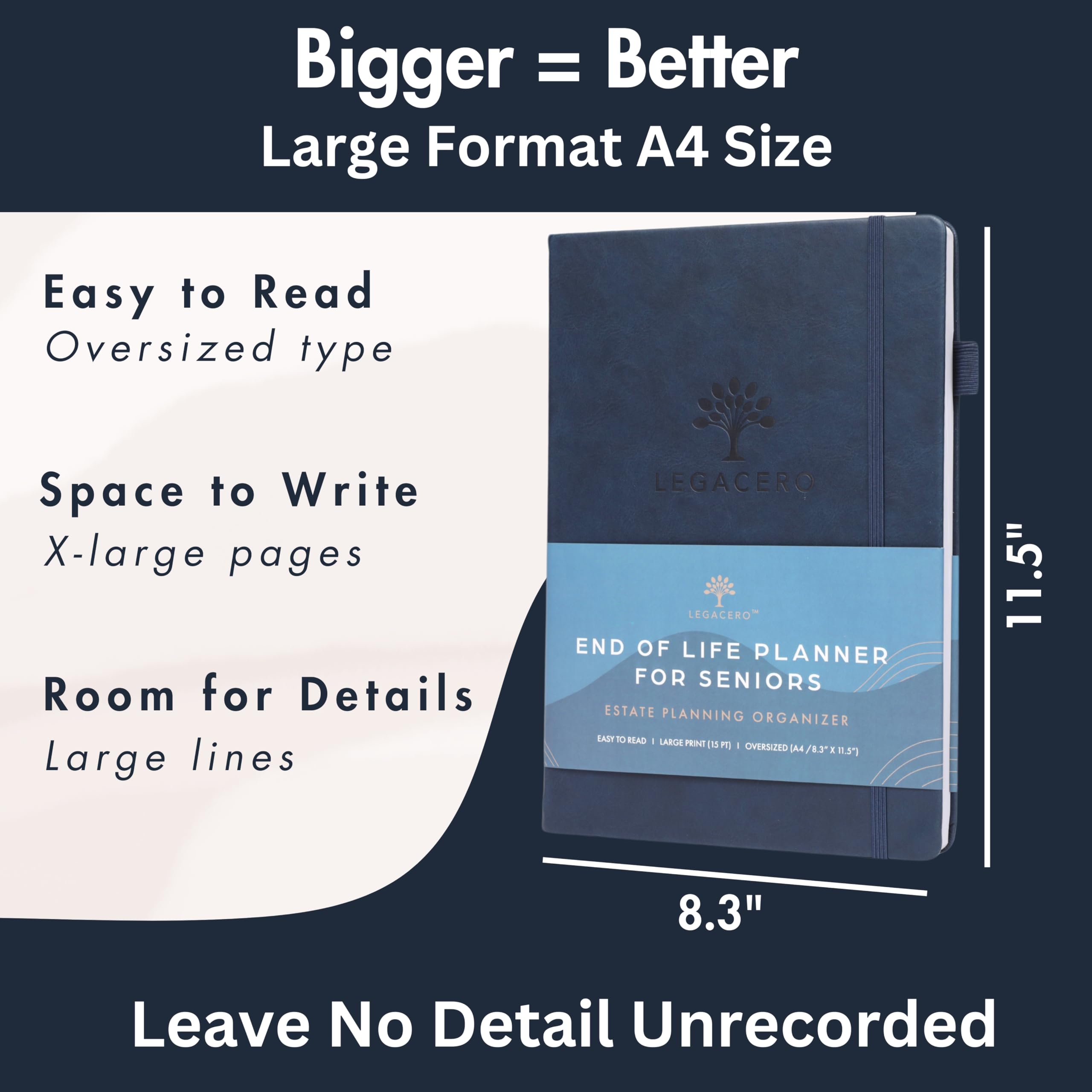 Estate Planning Organizer for Seniors - Guided End of Life Planner, Next of Kin Organizer & Important Document Tracker | Large What To Do When I'm Gone Book for Executors | Perfect for Will Preparation, Funeral Arrangements & Family Legacy Planning
