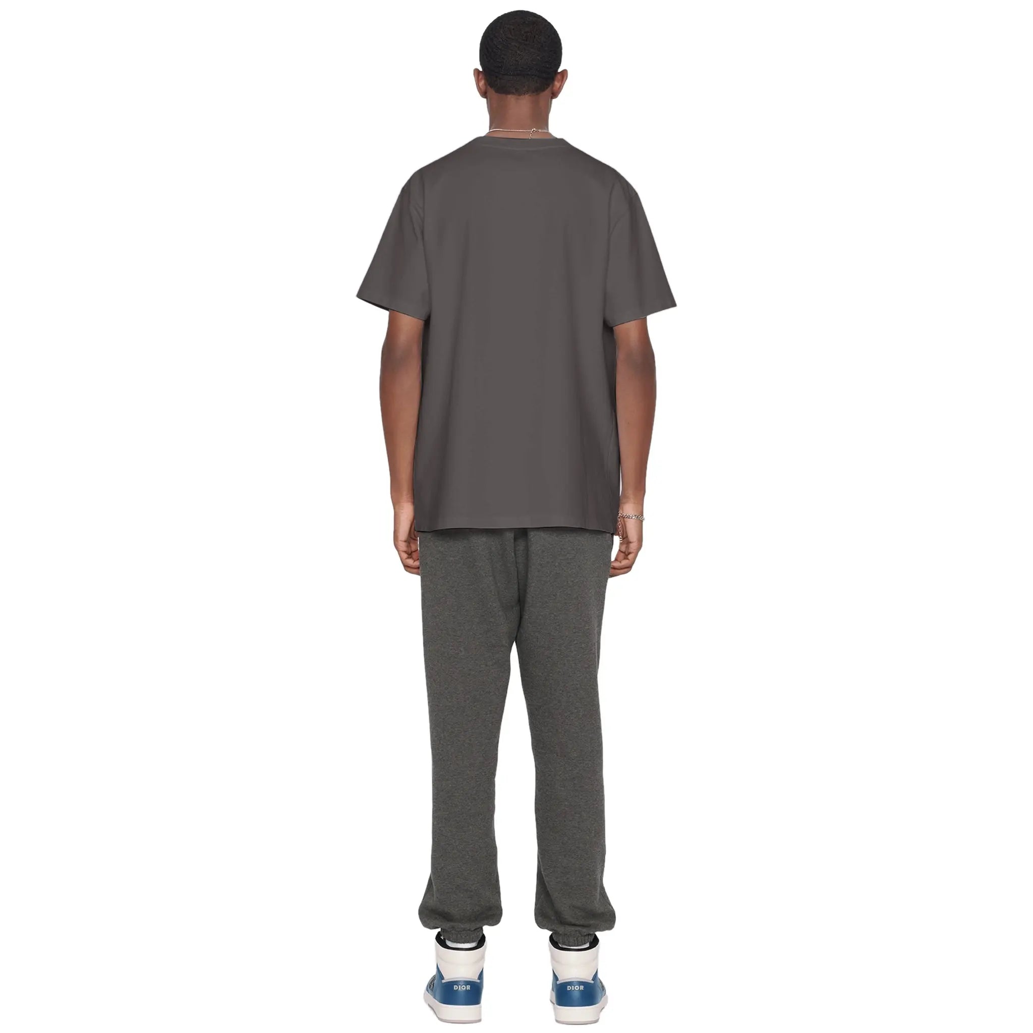 Dior Couture Relaxed Fit Cotton Charcoal T-Shirt for Men | Premium Comfort Casual Wear | Perfect for Everyday Outfits, Date Nights & Weekend Getaways