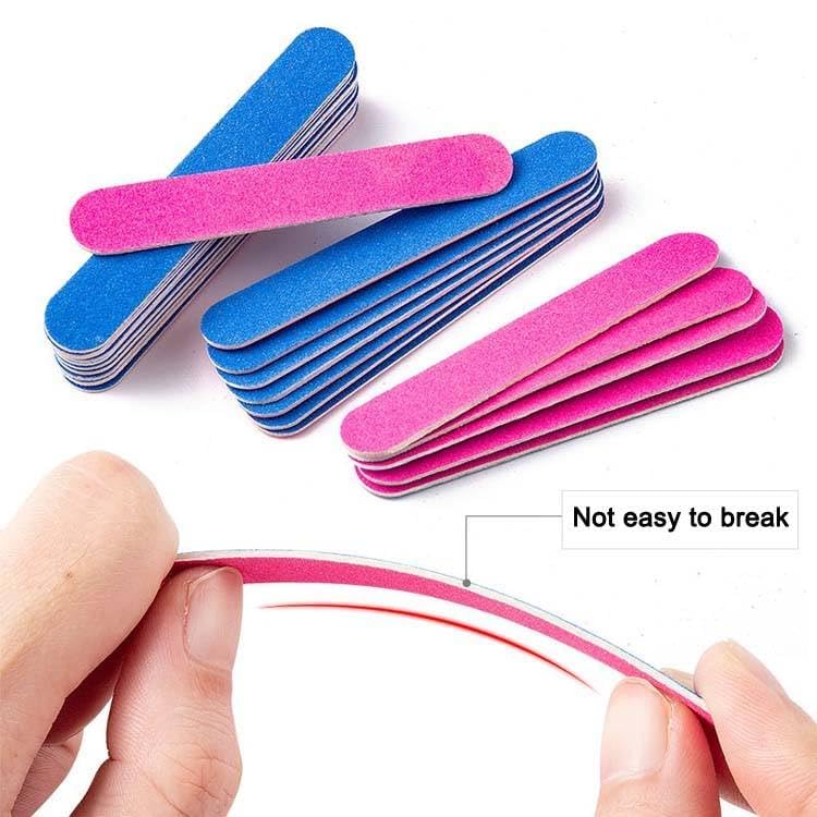 100-Piece Disposable Mini Nail File Set - Professional Double Sided Emery Boards with Grit Buffer for Manicure & Pedicure | Perfect for Nail Salons, Home Use & Travel Nail Care Kit
