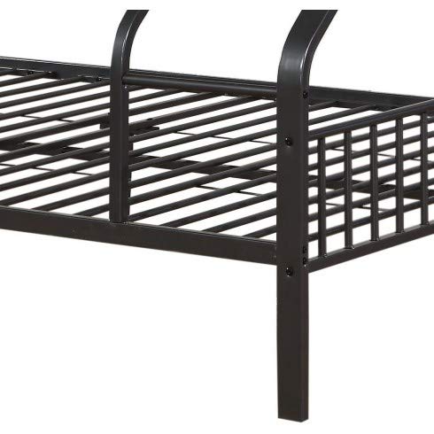 Twin XL Over Queen Metal Bunk Bed with Ladder - Space Saving Bunk Bed for Kids, Teens & Adults in Gunmetal - Perfect for Dorms, Guest Rooms & Small Spaces