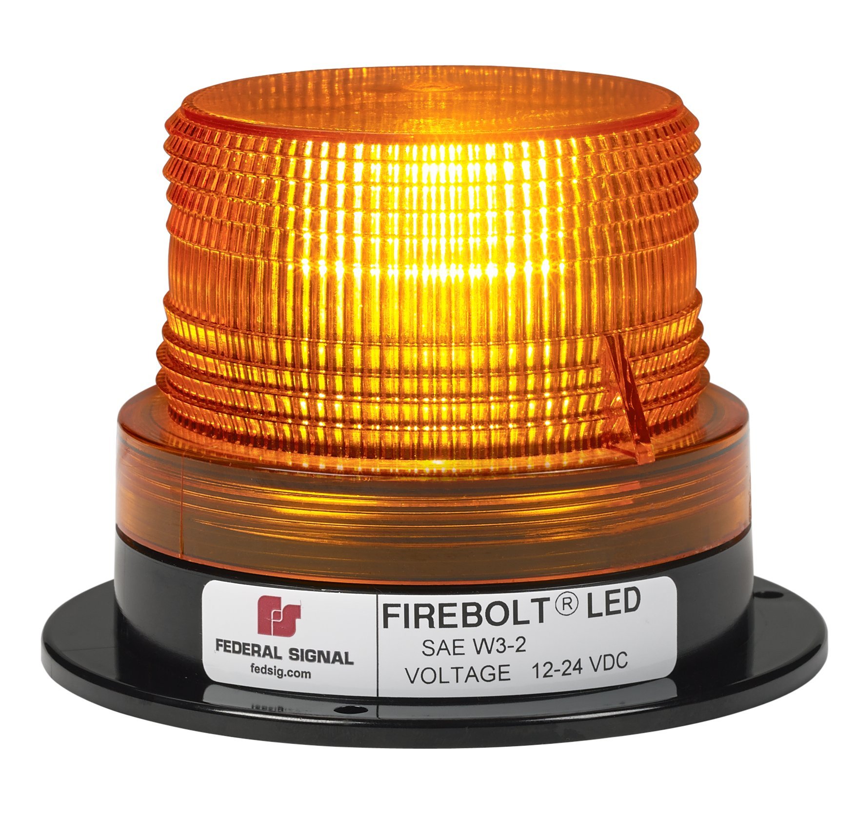 Federal Signal 220260-02 Firebolt LED Beacon - Class 2 Emergency Warning Light with Magnetic Mount & Cigarette Lighter Plug (Amber Dome) - Ideal for Trucks, Emergency Vehicles & Construction Safety