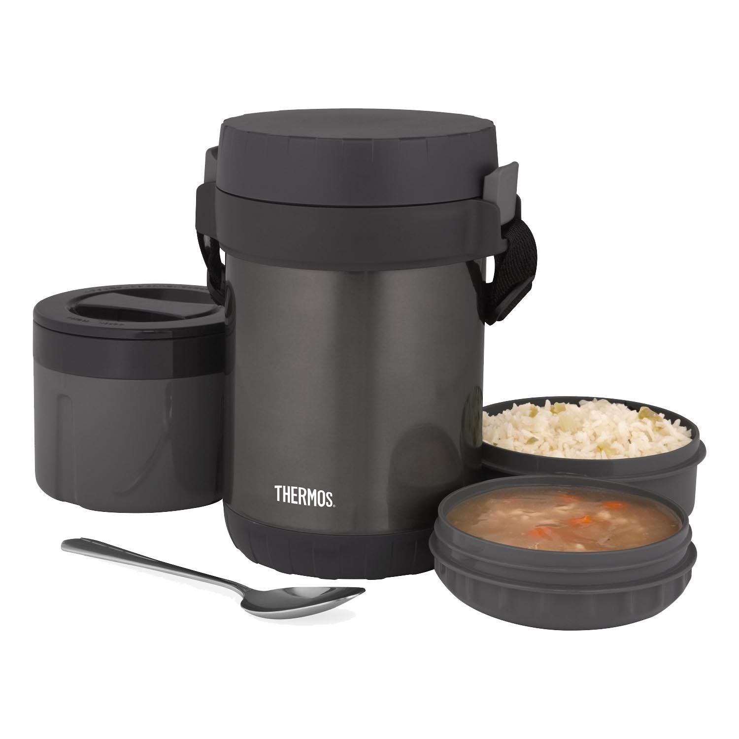 THERMOS All-In-One Vacuum Insulated Stainless Steel Lunch Box with Spoon - Leakproof Food Container for Work, School & Outdoor Activities | BPA-Free Meal Prep Carrier for Hot & Cold Foods