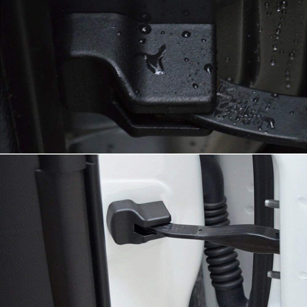 Waterproof Dustproof Car Door Lock Stopper Cover for Subaru Legacy Forester Crosstrek Outback - Black Arm Protector (4 Pcs) - Prevent Scratches & Protect Interior from Dirt