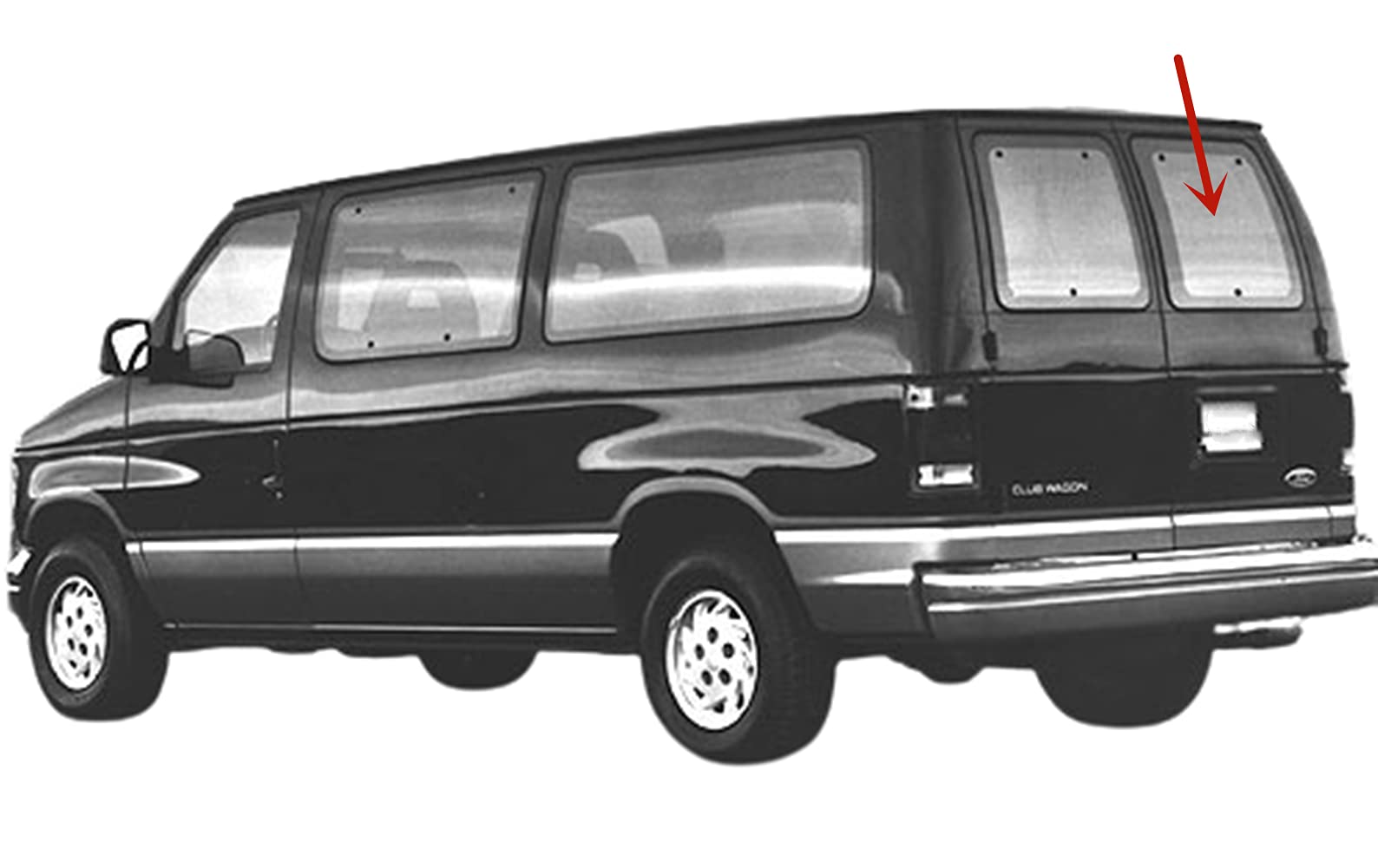 Ford Econoline 1992-1995 Privacy Movable Back Window Glass - Passenger Right Side Replacement Part | Van Rear Window Upgrade for Privacy & Security