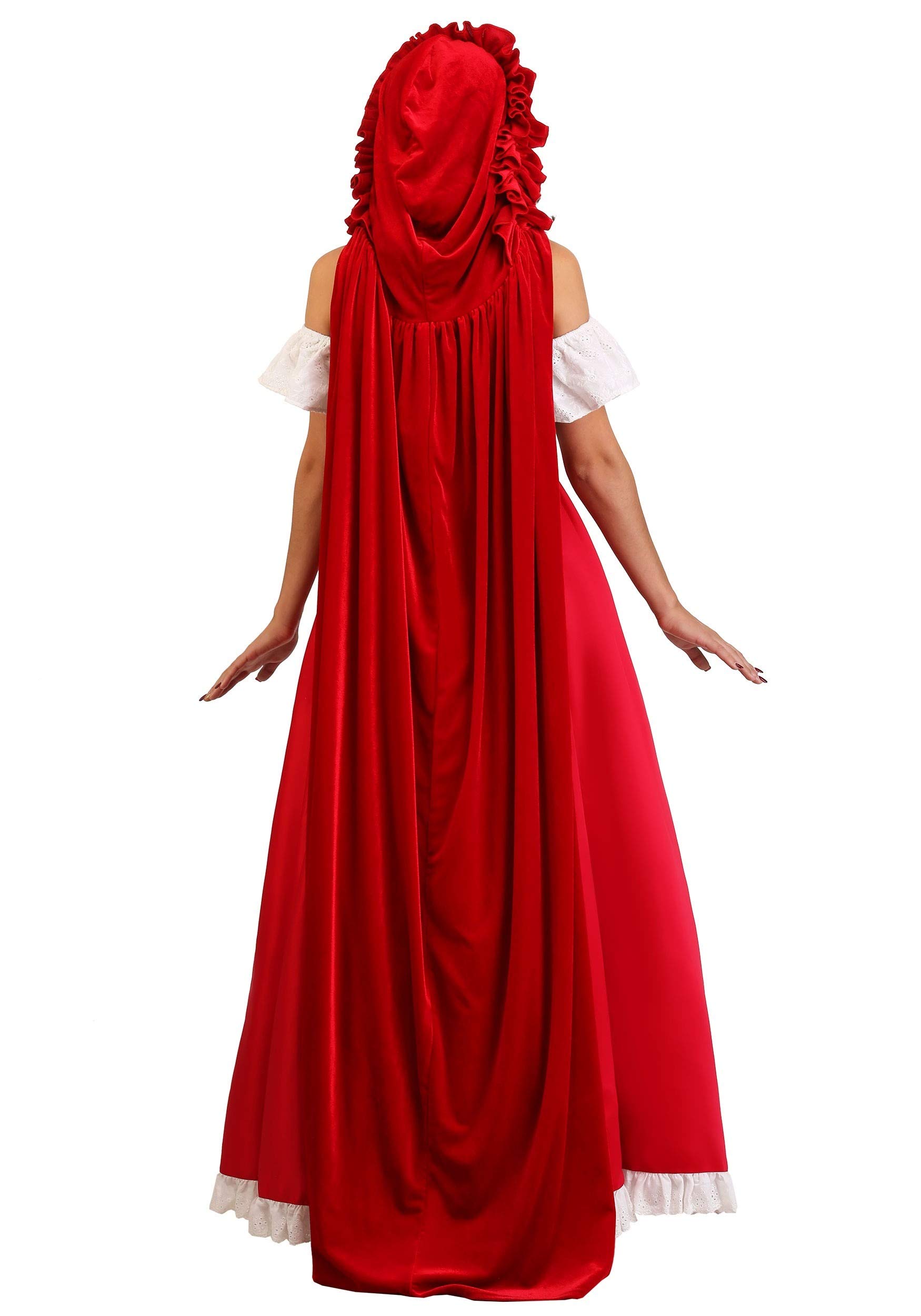 Women's Deluxe Little Red Riding Hood Costume - Adult Fairytale Dress with Hooded Cape & Apron for Halloween, Cosplay, and Themed Parties