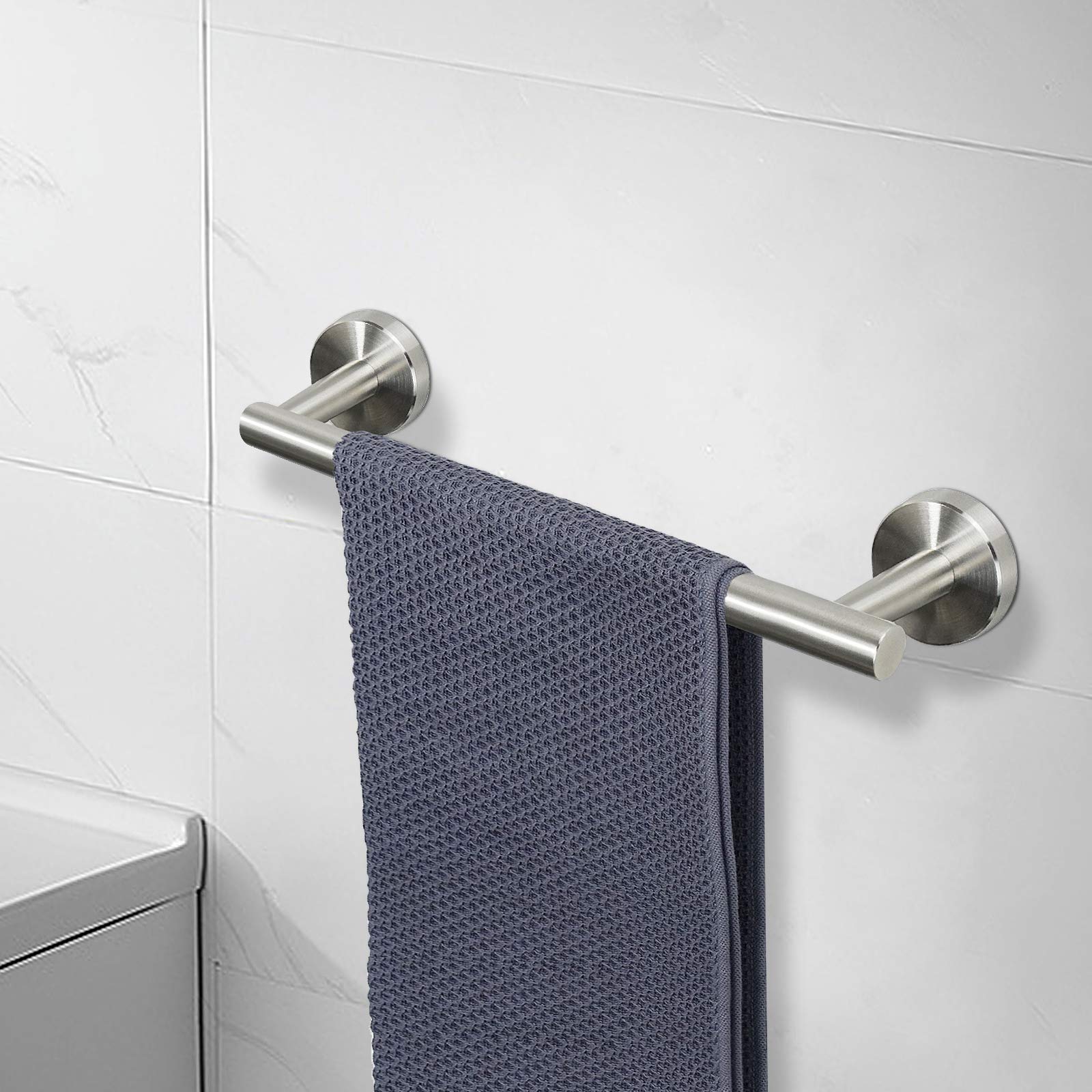 Premium Stainless Steel Bath Towel Bar - 12 Inch Brushed Nickel Wall Mounted Towel Rack for Bathroom, Shower & Spa - Heavy Duty Rustproof Bath Accessories (1 Pack) - Perfect for Modern Homes, Hotels & Luxury Resorts