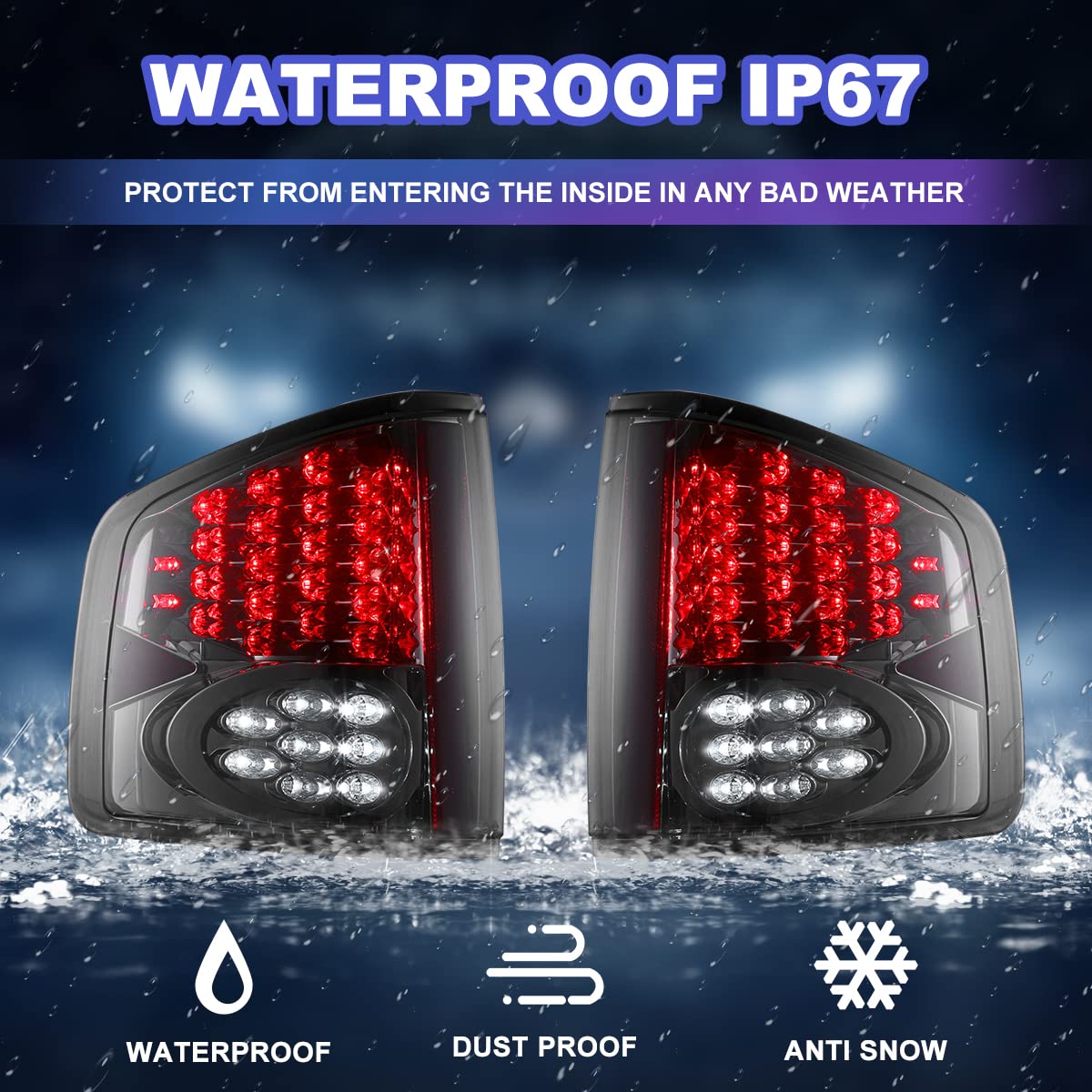 Nixon Offroad LED Tail Lights for 1994-2004 Chevy S10 & GMC Sonoma | 1996-2000 Isuzu Hombre | Black Housing Smoked Lens Taillight Assembly (Pair) - Upgrade Your Truck's Style & Night Visibility for Off-Road Adventures