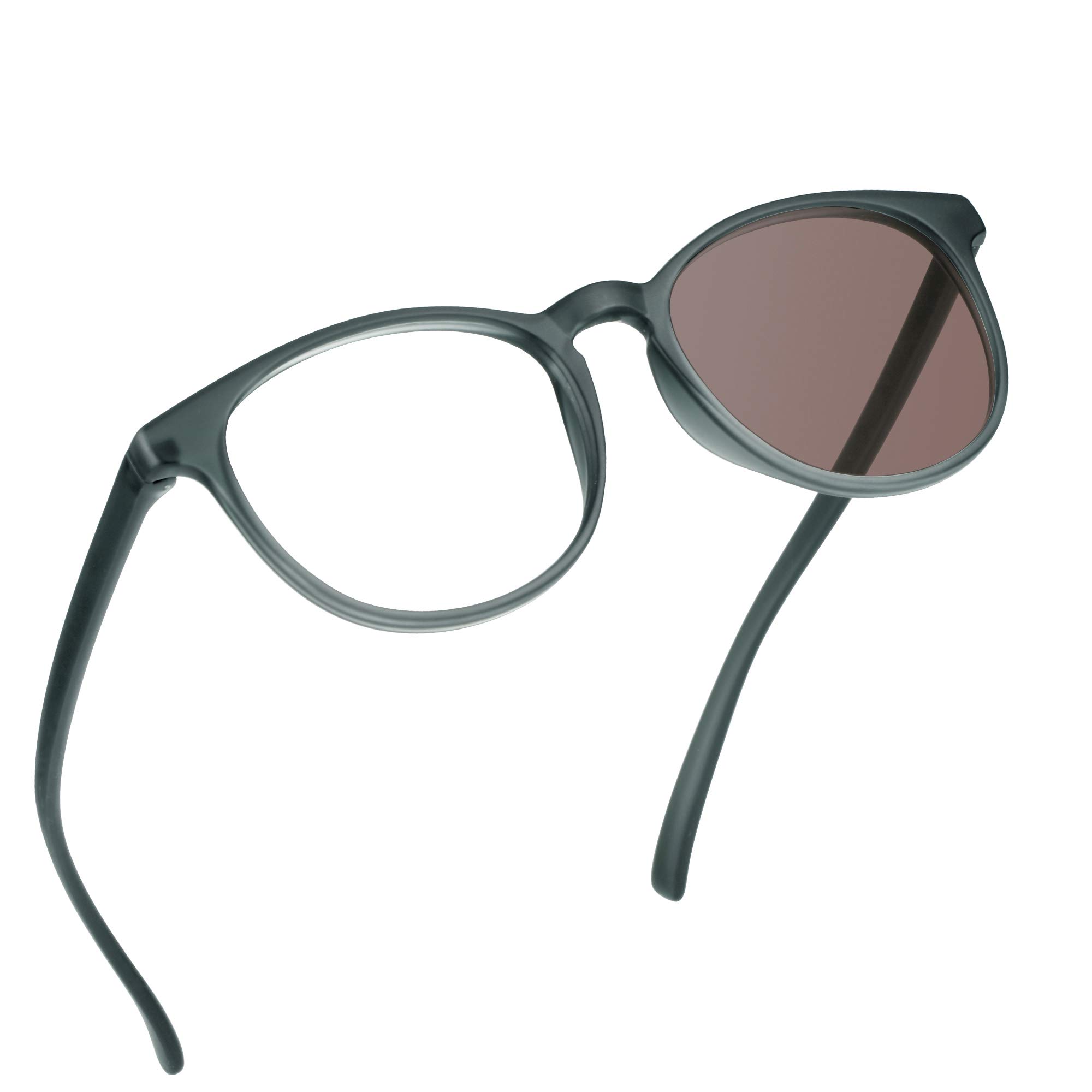Blue Light Blocking Glasses for Women & Men - Photochromic Brown Sunglasses with Spring Hinge, Anti Eyestrain Computer Reading Glasses, Gaming & TV Glasses with Anti Glare - Perfect for Office Work, Screen Time & Outdoor Activities