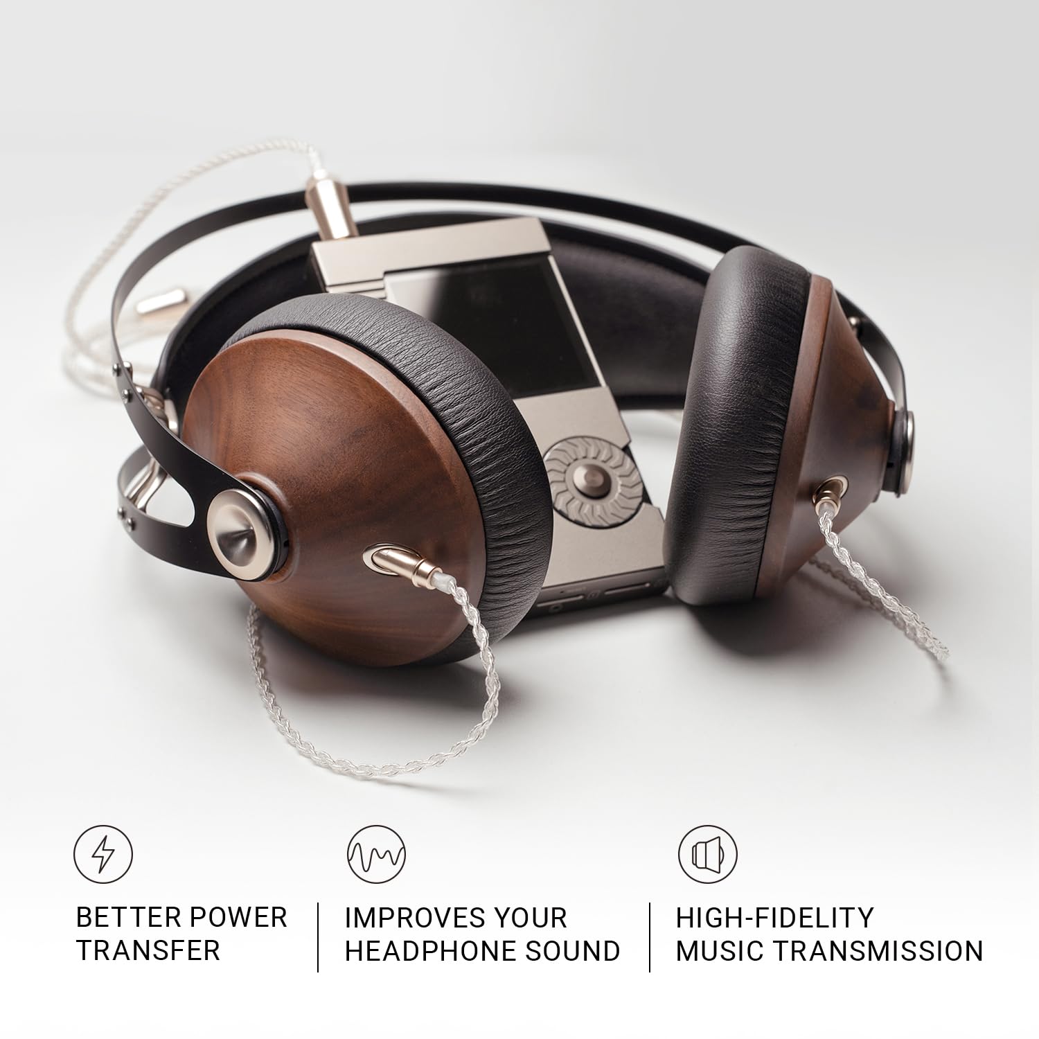 MEZE Audio 99 Series Silver Plated Balanced Upgrade Cable - 2.5mm to Dual 3.5mm TS Mono Connector - 1.2m/3.9ft HiFi Headphone Replacement Cable for Audiophiles & Studio Use