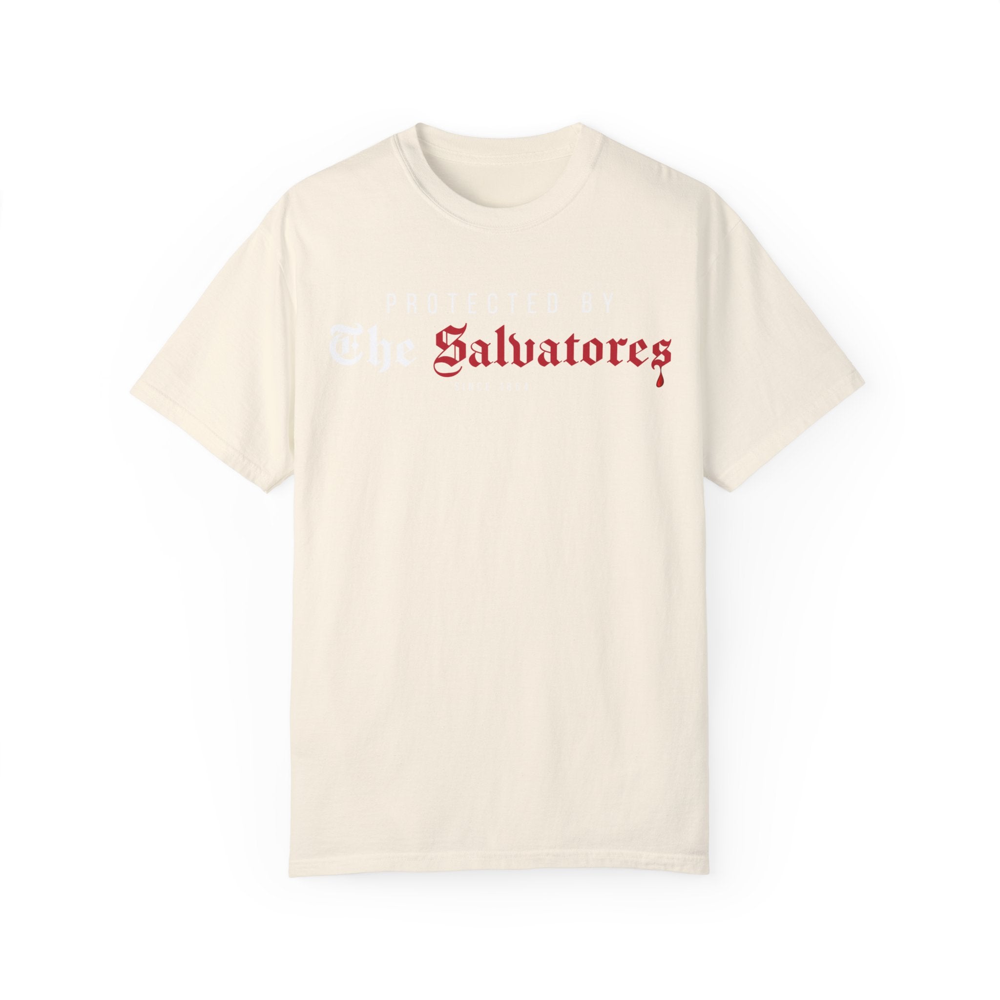 Protected by The Salvatores T-Shirt | Vintage Gothic Graphic Tee | Men's & Women's Casual Shirt | Perfect for Halloween, Cosplay & Vampire Diaries Fans