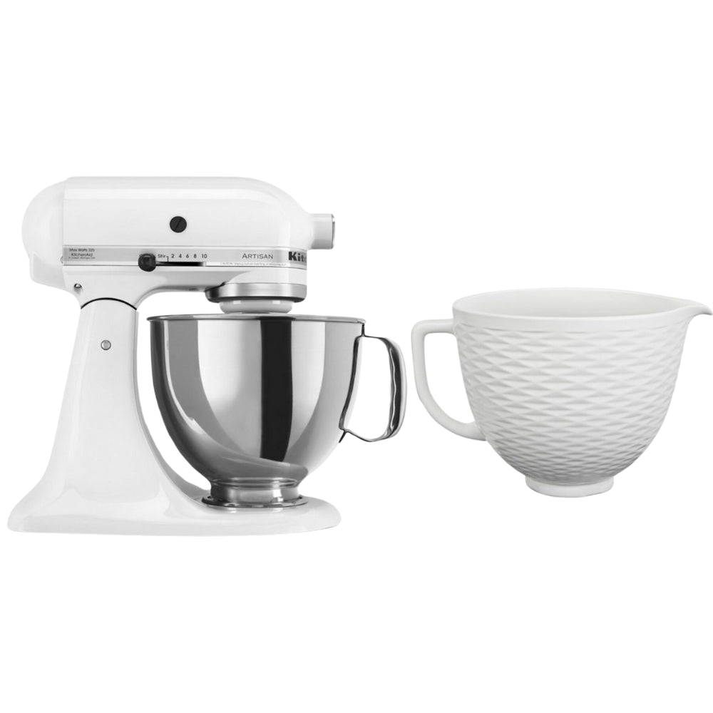 KitchenAid Artisan KSM150PSWH 5-Quart Tilt-Head Stand Mixer - White | Professional Baking Mixer for Cakes, Cookies & Dough | Perfect for Home Bakers & Small Bakeries