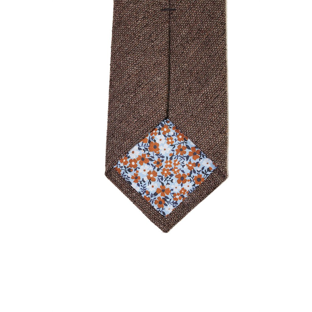 HEMLEY Plain Brown Wool Silk Tie for Men - Classic Business & Formal Wear Accessory for Office, Weddings & Special Occasions