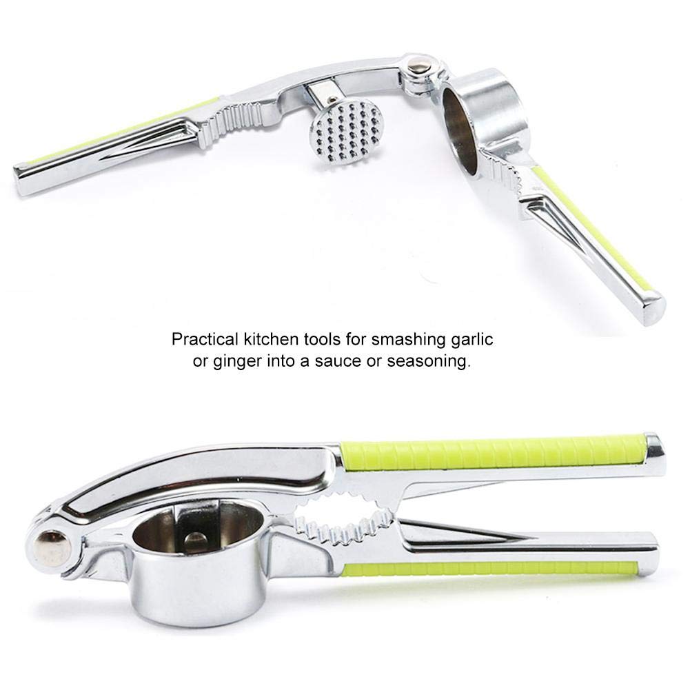 Premium Zinc Alloy Garlic Press - Heavy Duty Manual Garlic Crusher with Ergonomic Non-Slip Handle, Multi-Functional Kitchen Gadget for Chopping Garlic, Nuts & Herbs - Perfect for Home Cooking, Meal Prep & Restaurants
