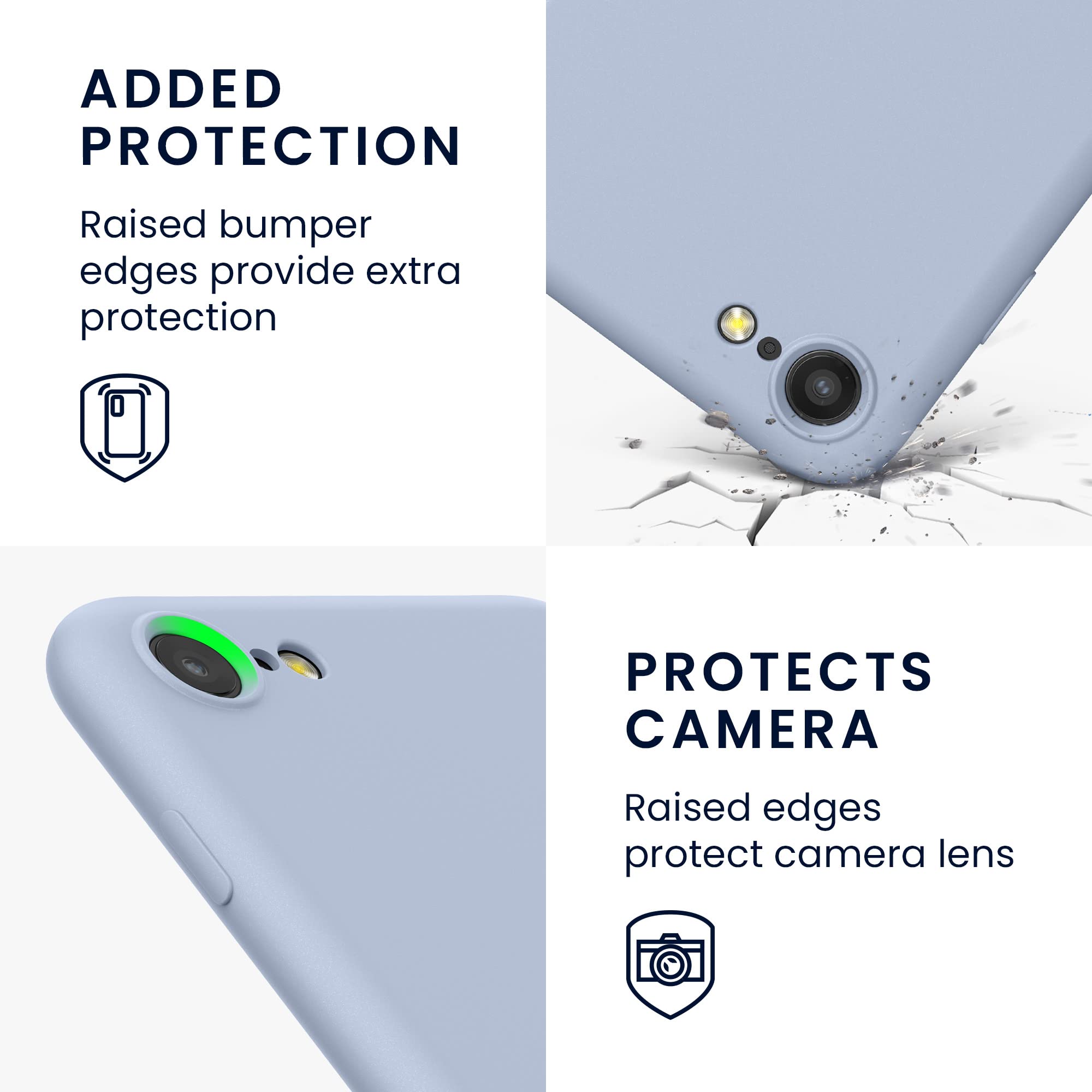 kwmobile Slim Protective TPU Silicone Case for Apple iPhone SE (2022/2020) / iPhone 8 / iPhone 7 - Light Blue Matte Phone Cover | Shockproof & Scratch-Resistant | Perfect for Everyday Use, Work & Outdoor Activities