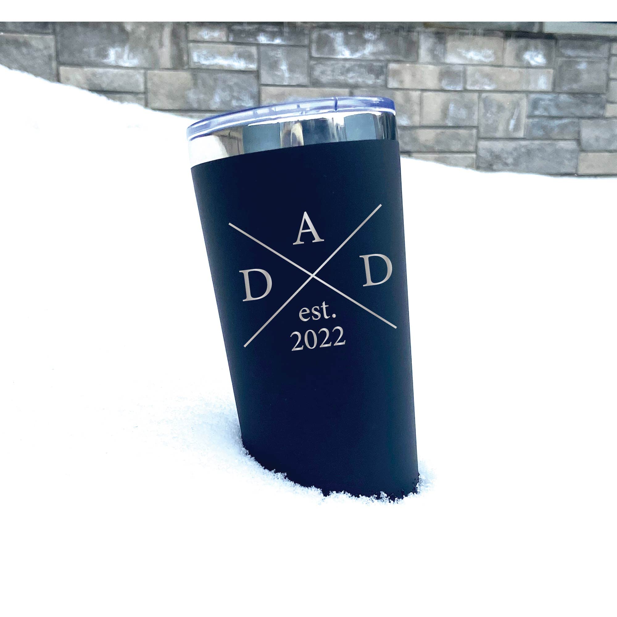 Personalized Dad Tumbler 22oz - Stainless Steel Vacuum Insulated Cup with Lid & Straw - Laser Engraved Gift for Father's Day, Birthday - Keeps Drinks Hot/Cold for Hours - Perfect for Office, Gym, Travel & Outdoor Activities