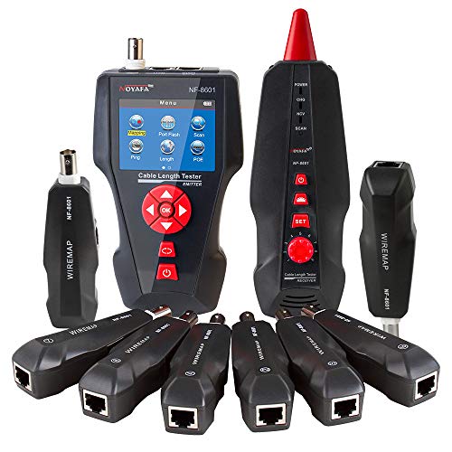 NOYAFA NF-8601W Professional Network Cable Tester - RJ11/RJ45/BNC/PoE/Ping Tester with LCD Display for Ethernet, LAN, Internet Wiring - Perfect for IT Technicians, Network Installations & Home Networking