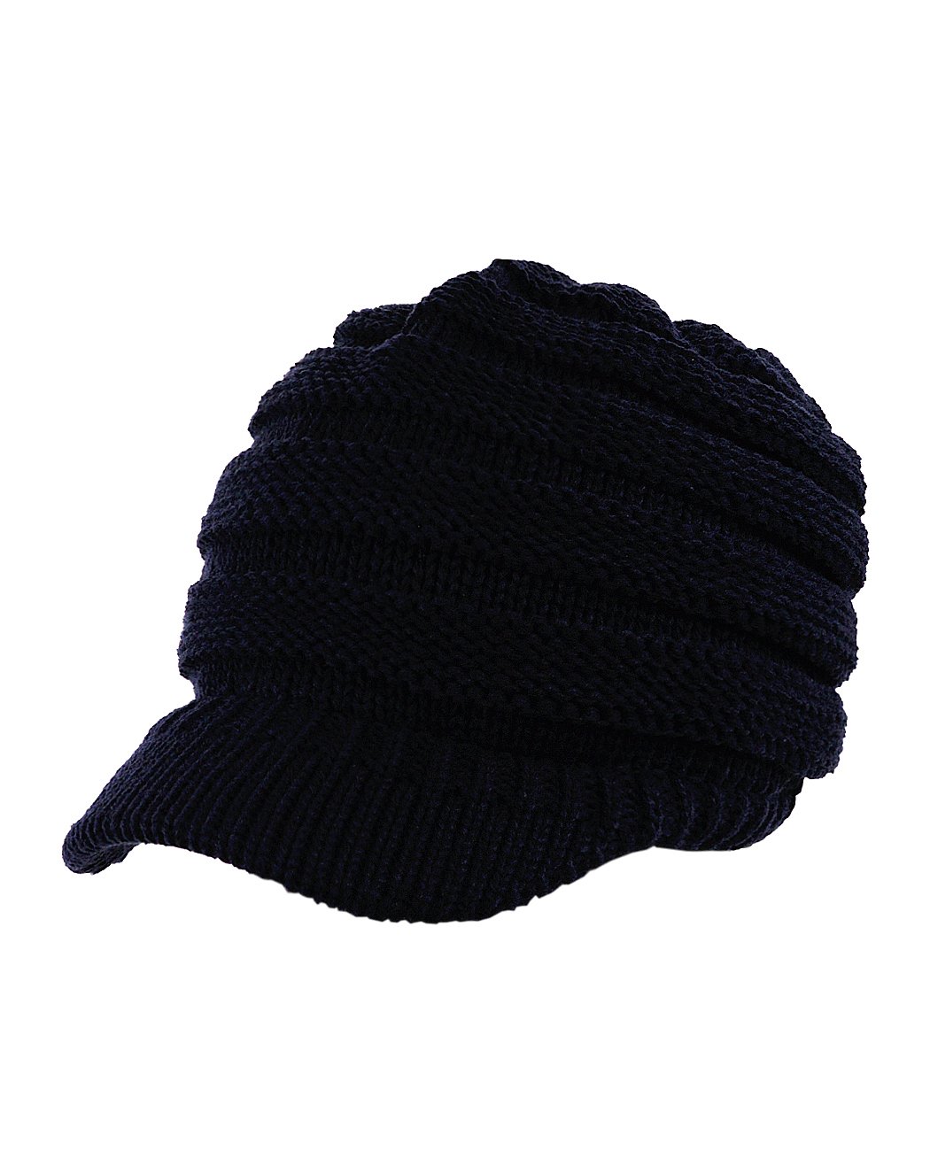 C.C Warm & Thick Cable Knit Brim Visor Beanie Hat for Women & Men - Winter Outdoor Skiing Snowboarding Hiking Fashion Accessory
