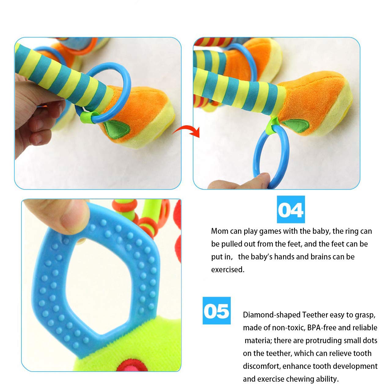RichChoice Giraffe Baby Toys - 50pcs Educational Set for 1-3 Years | Crib & Travel Play