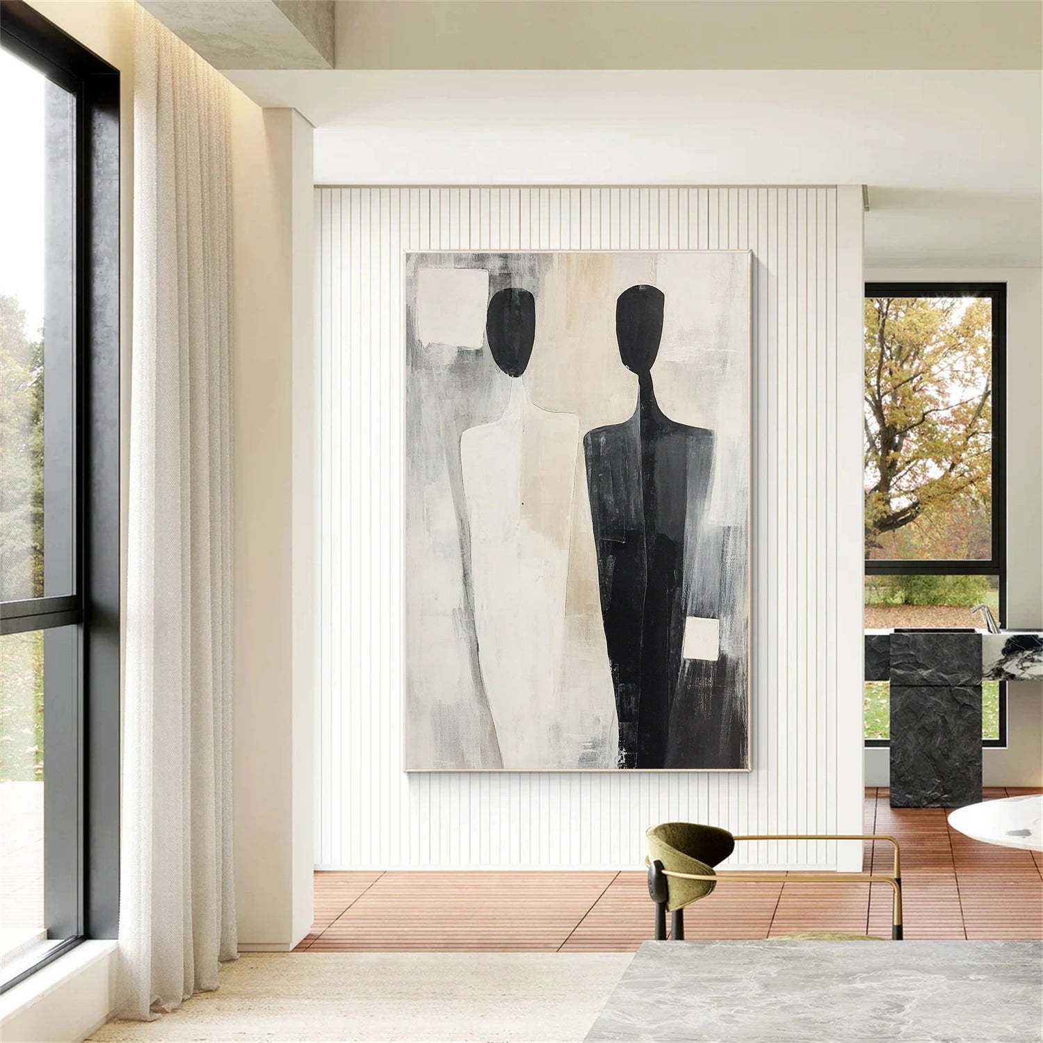 Contemporary Abstract Minimalist Wall Art Painting - Modern Home Decor for Living Room, Bedroom & Office | #CW014