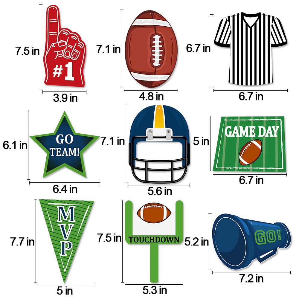 36-Pack Football Hanging Swirl Decorations - Super Bowl Party Supplies, NFL Game Day Decor for Sports Themed Parties, Tailgating & Home Decorations