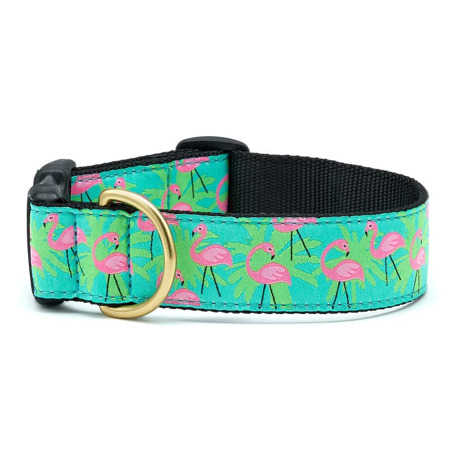 Extra Wide Dog Collar - Flamingo Party Design, Adjustable & Durable Pet Accessory for Small & Large Dogs - Perfect for Parties, Walks & Outdoor Adventures