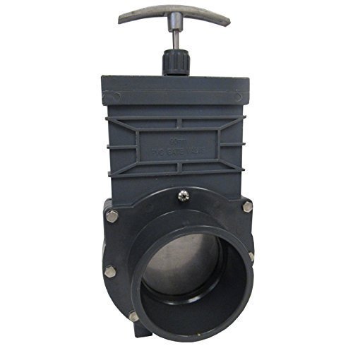 **4 Inch Schedule 80 PVC Gate Valve - Socket x Socket Connection, ABS Handle, Stainless Steel Stem, NBR O-Ring (42 PSI Max) - Ideal for Water, Irrigation & Industrial Piping Systems**