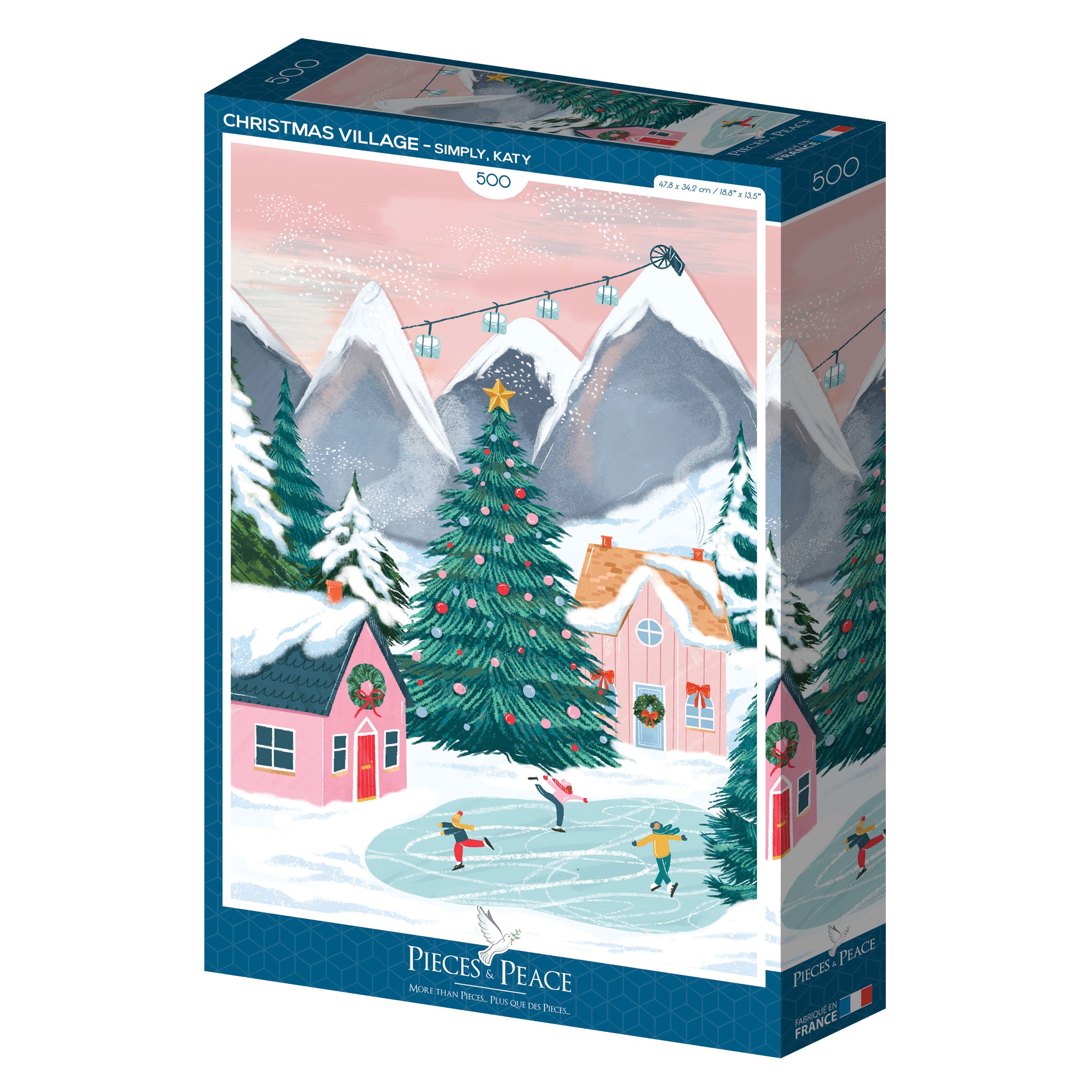 500 Piece Christmas Village Jigsaw Puzzle - Festive Holiday Decor & Family Fun Activity for Adults & Kids